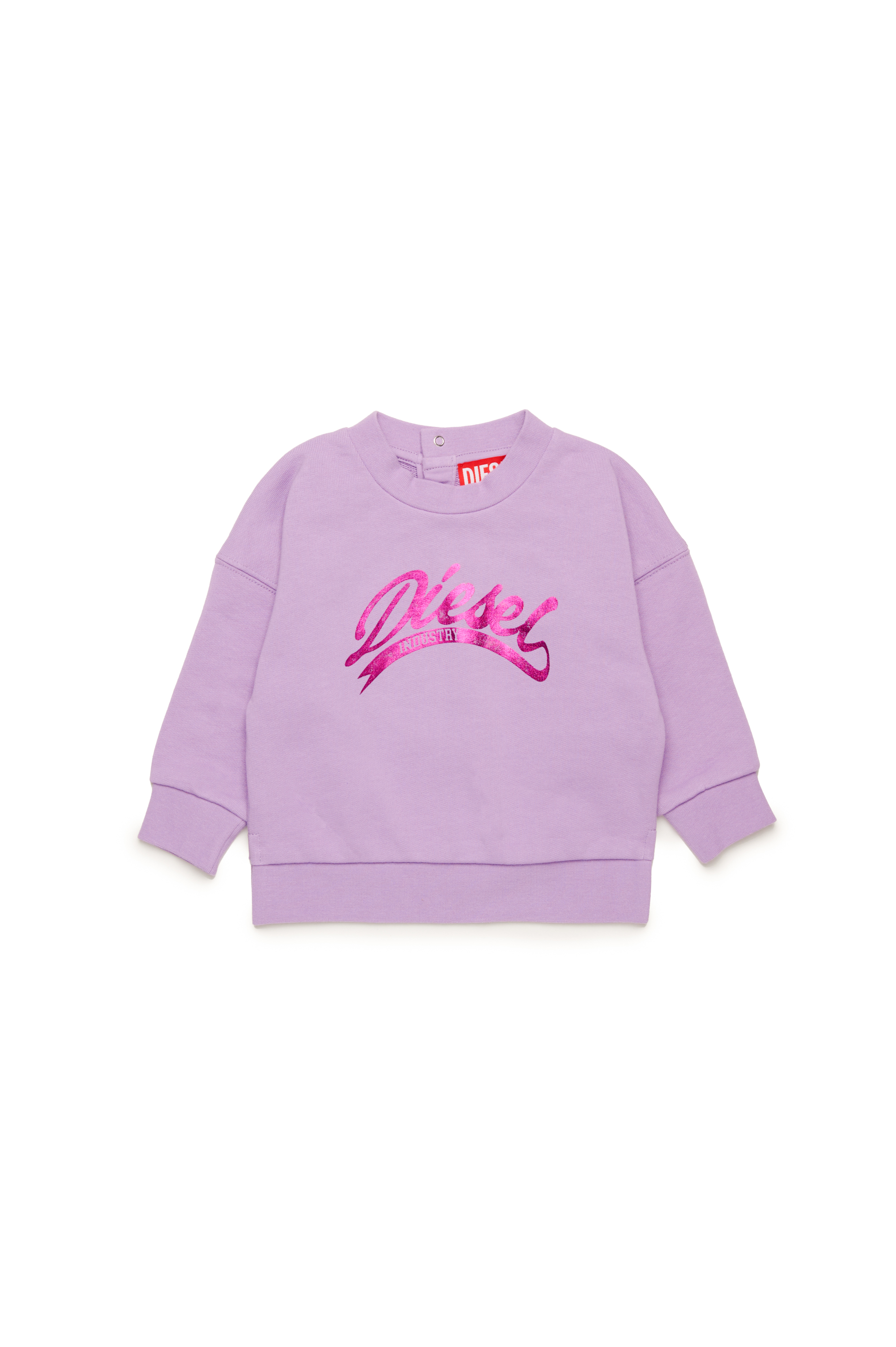 Diesel Girls Violet - Cotton Sweatshirt With Metallic Logo - Sweaters - Woman Size 18-24 Kids
