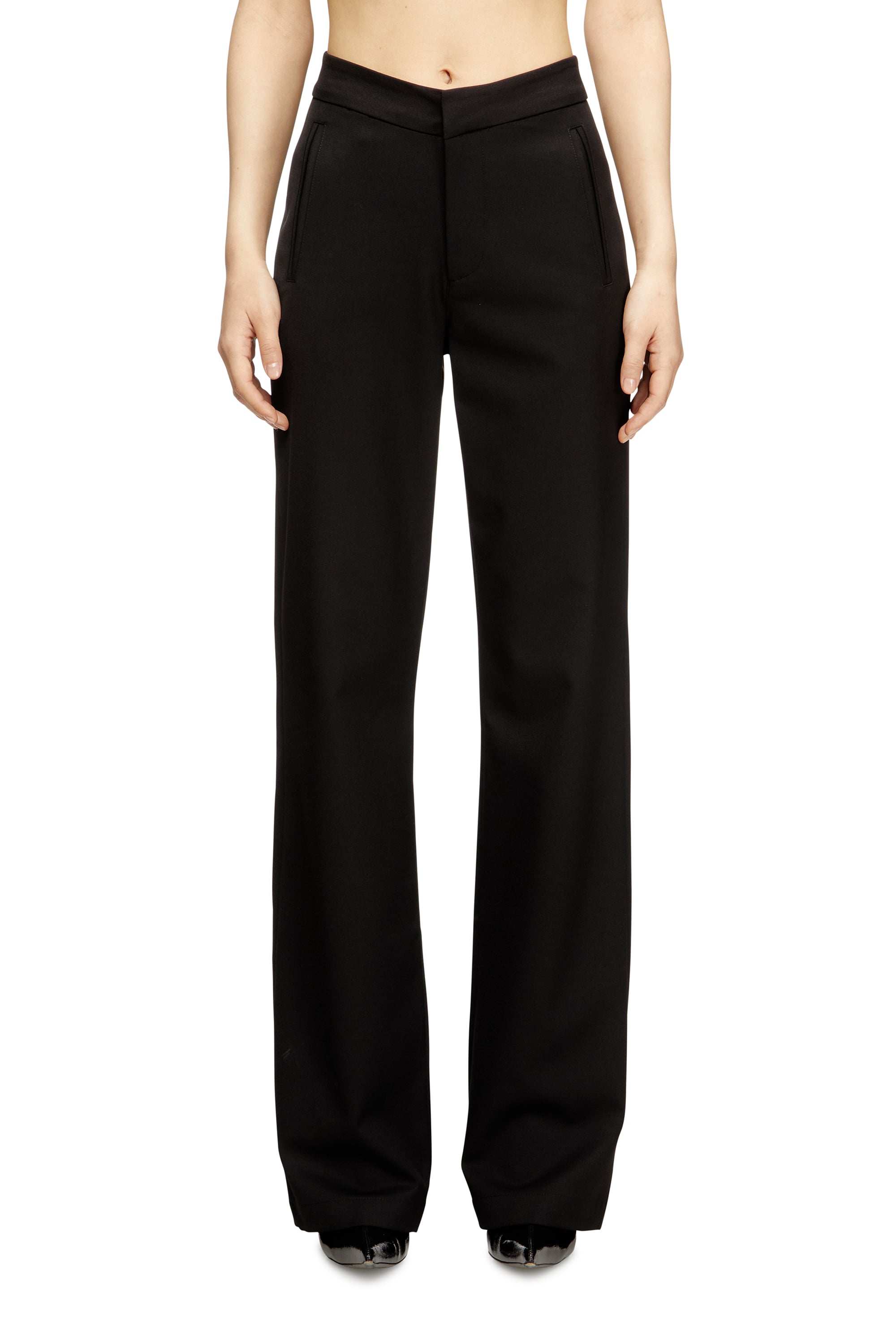 Diesel Women's Black - Pants In Cool Wool - Pants - Woman Size 42