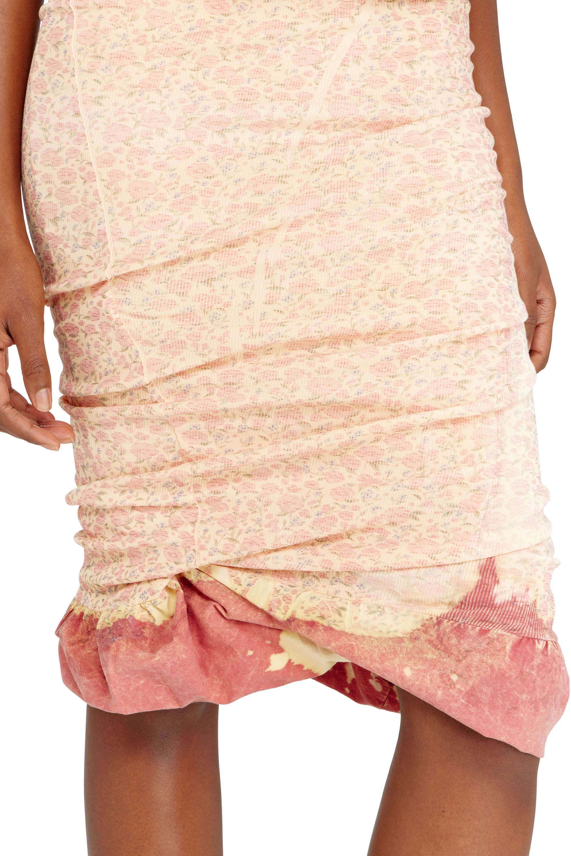 Diesel - O-PALE, Woman's Treated double-layer skirt with puffy hem in Pink - 6
