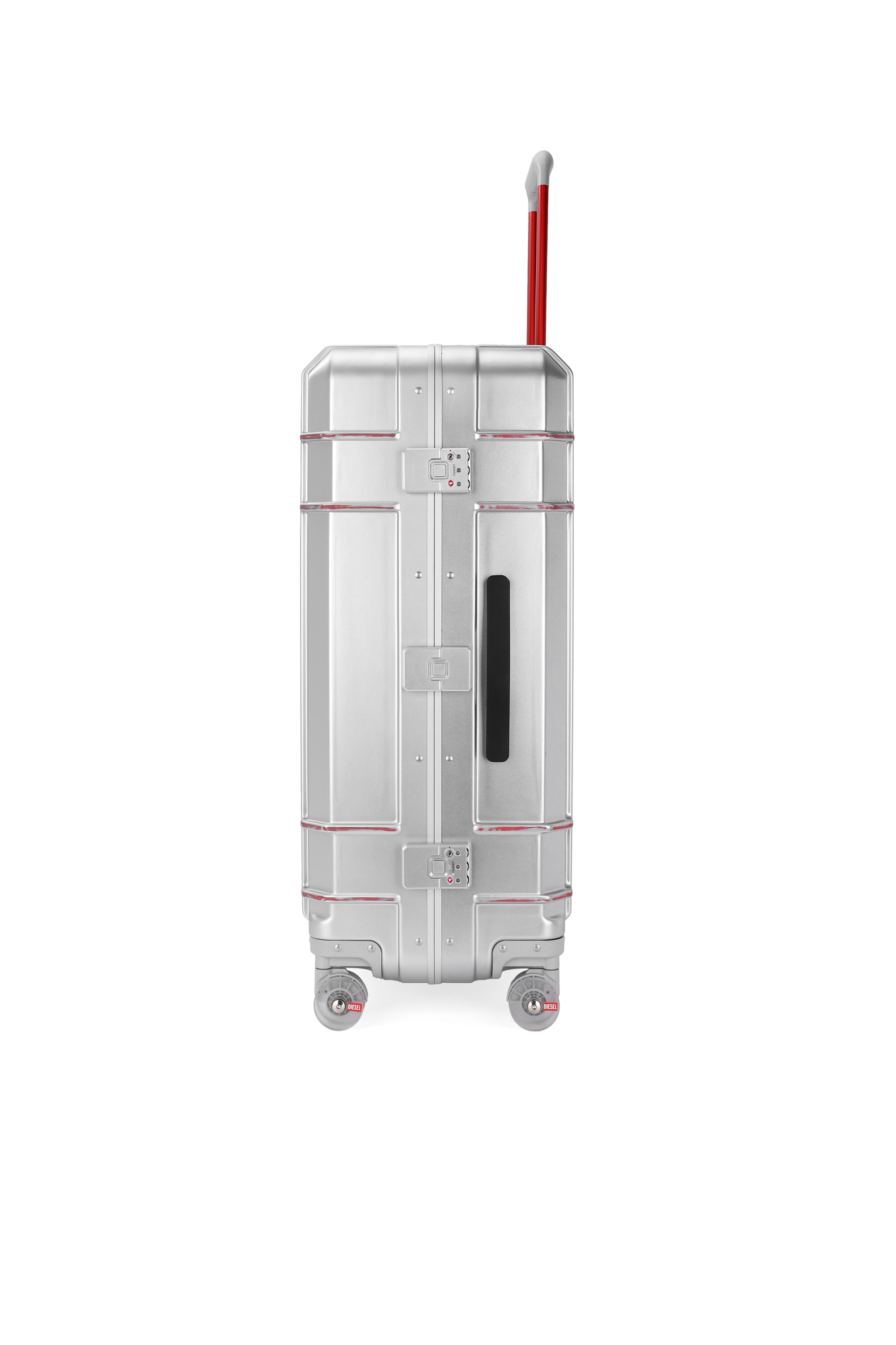 Diesel - DIESEL PC STRONG IMAGE TROLLEY- DSL003, Unisex's Rugged suitcase size L in Silver - 4