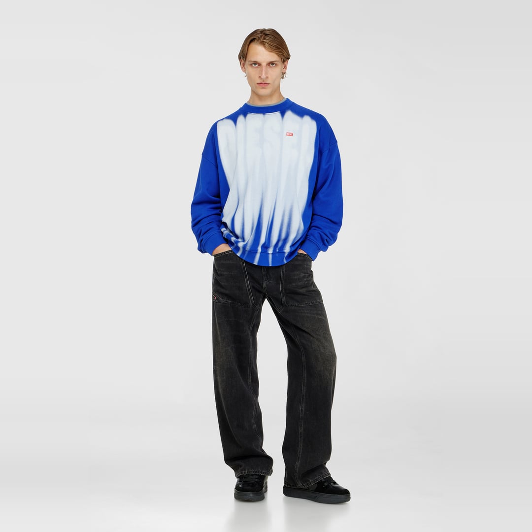 Diesel - Cotton sweatshirt with graphic print - Sweaters - Man - Multicolor