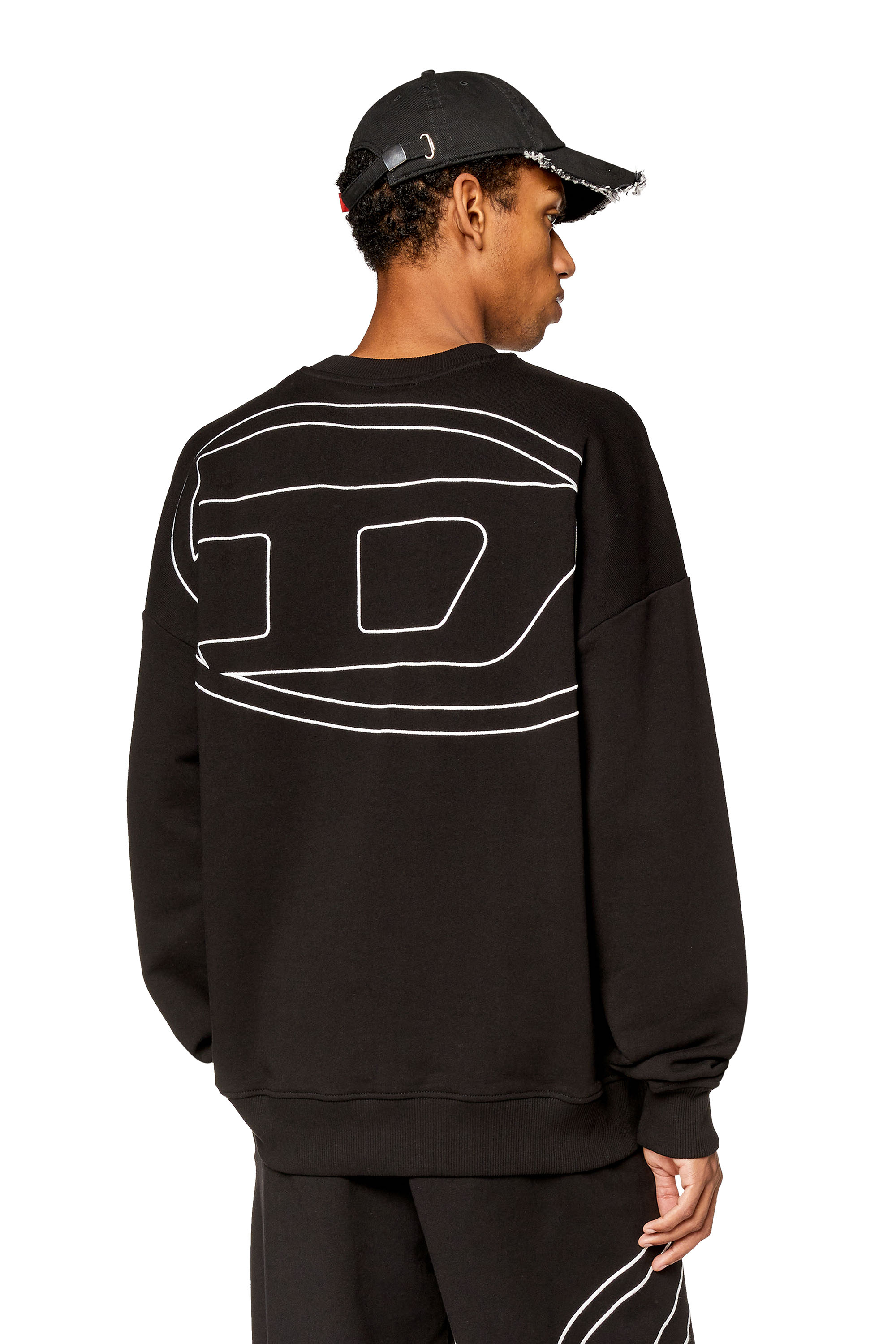 Diesel - Sweatshirt with logo embroidery - Sweaters - Man - Black