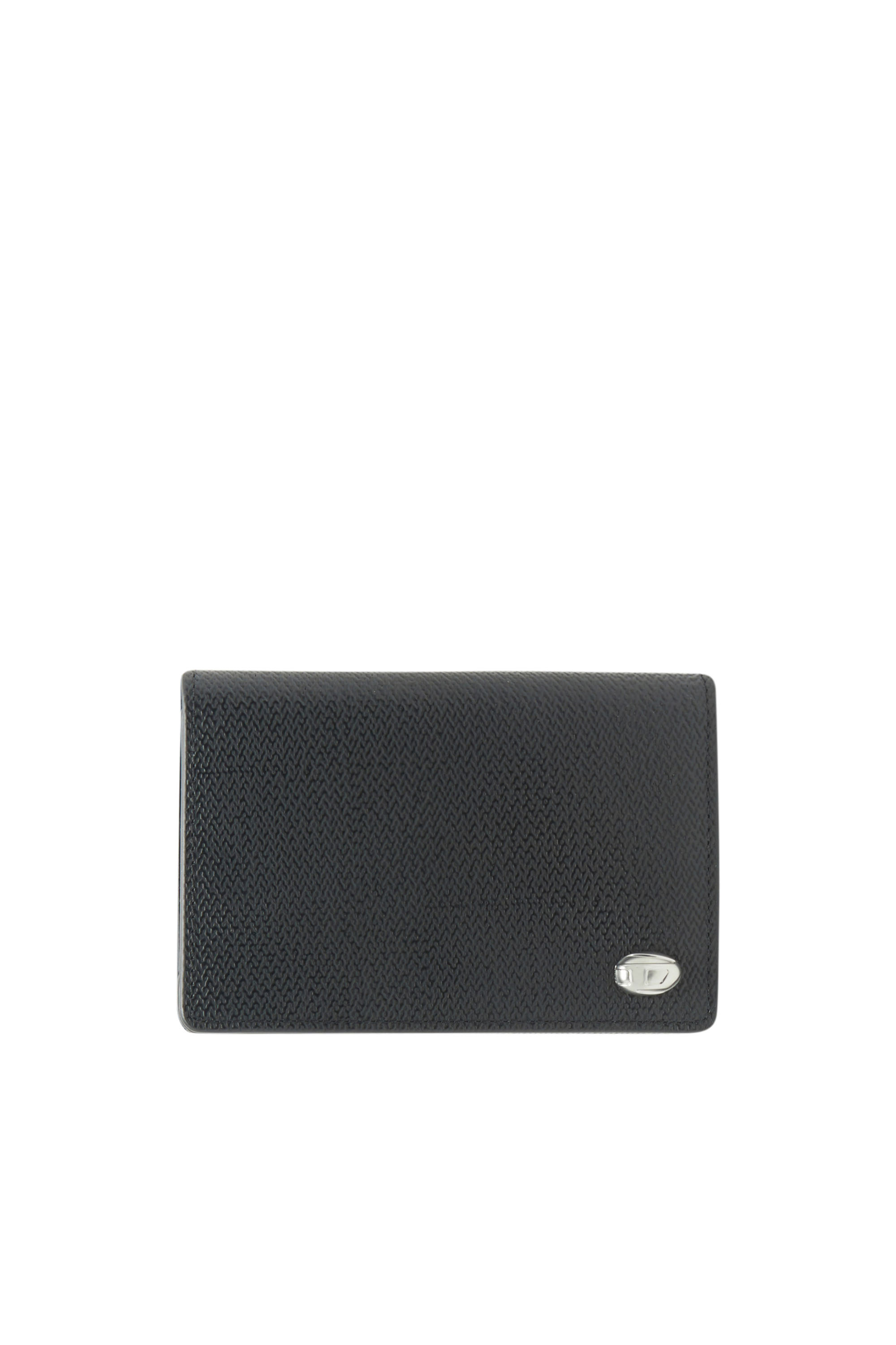 Diesel - Tri-fold wallet in textured leather - Small Wallets - Man - Black