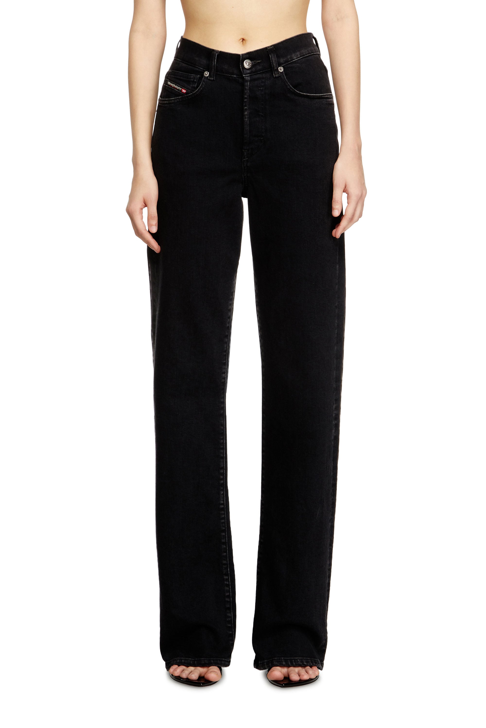 Diesel Women's Black Regular Jeans High Waist 1971 D-Sent, /Dark Grey, Button Fly Size 32