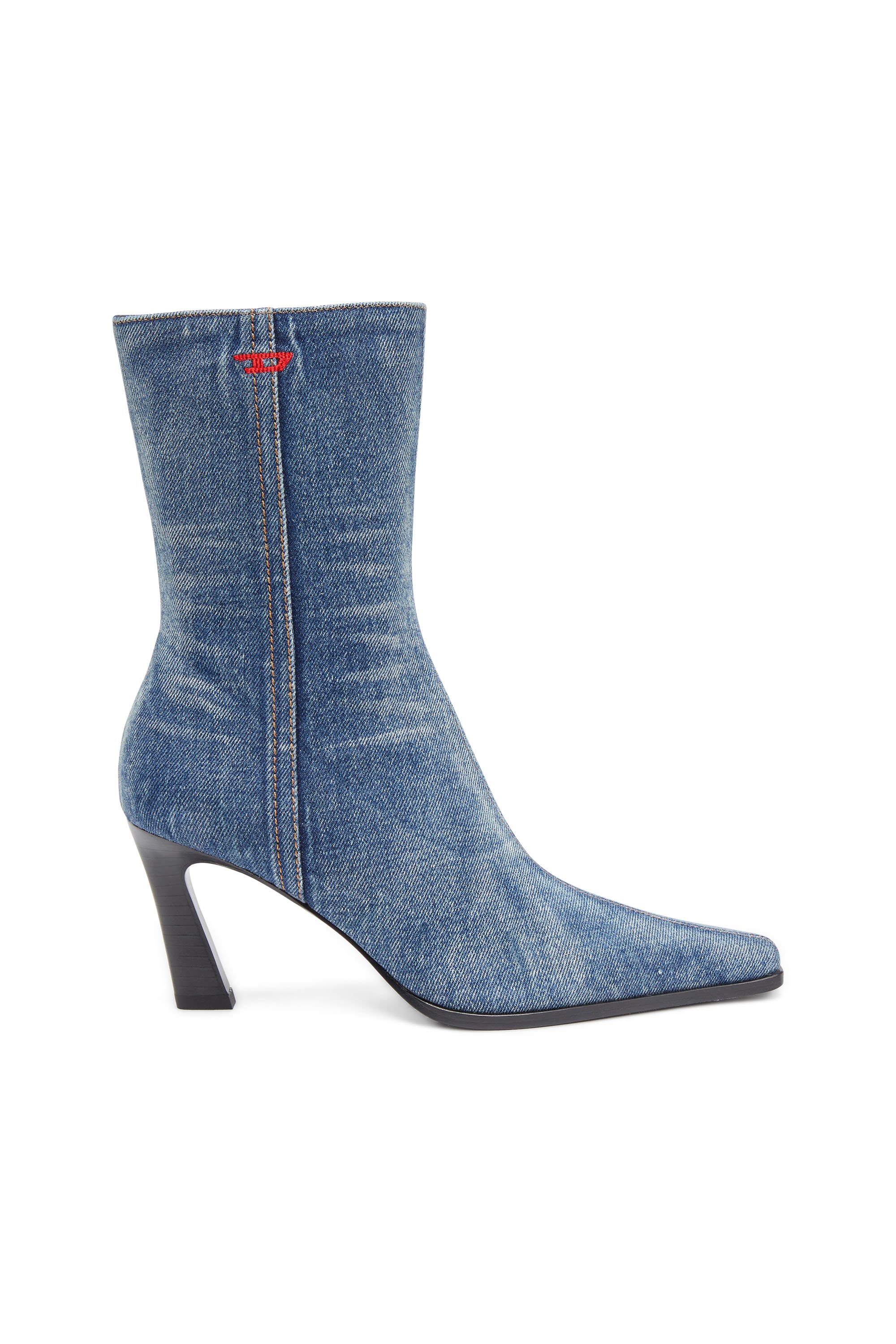 Diesel - D-Allas Bt - Ankle boot in washed denim - Boots - Woman - Blue