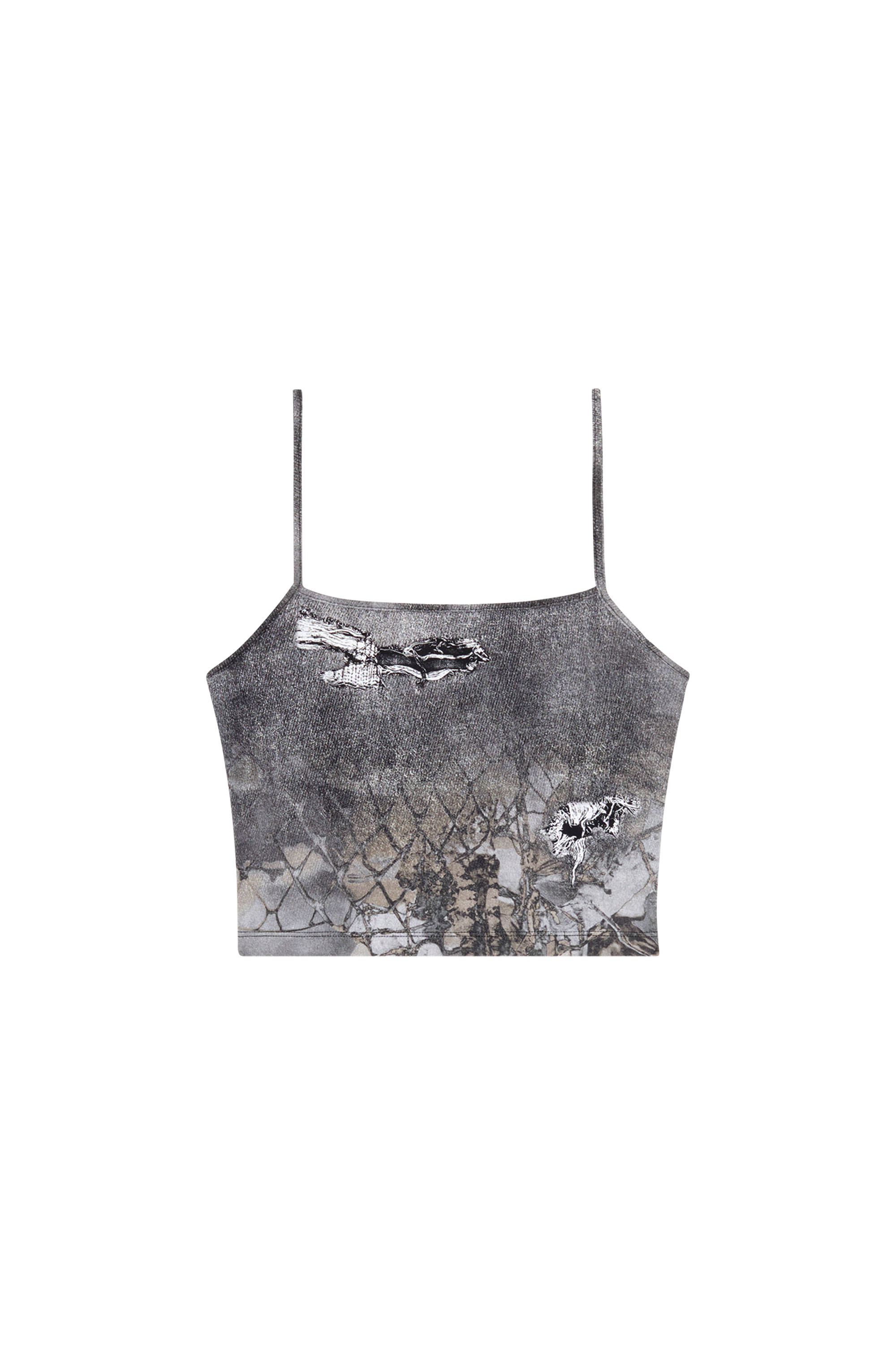 Shop Diesel Strappy Top With Abstract Print In Tobedefined