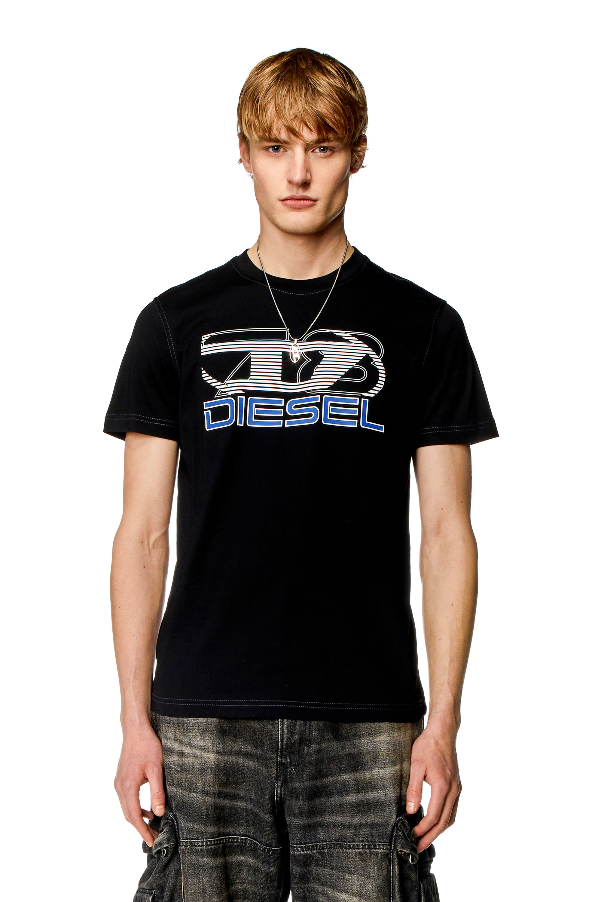 Diesel - T-Shirt mit Oval D 78-Print - T-Shirts - Herren - Schwarz