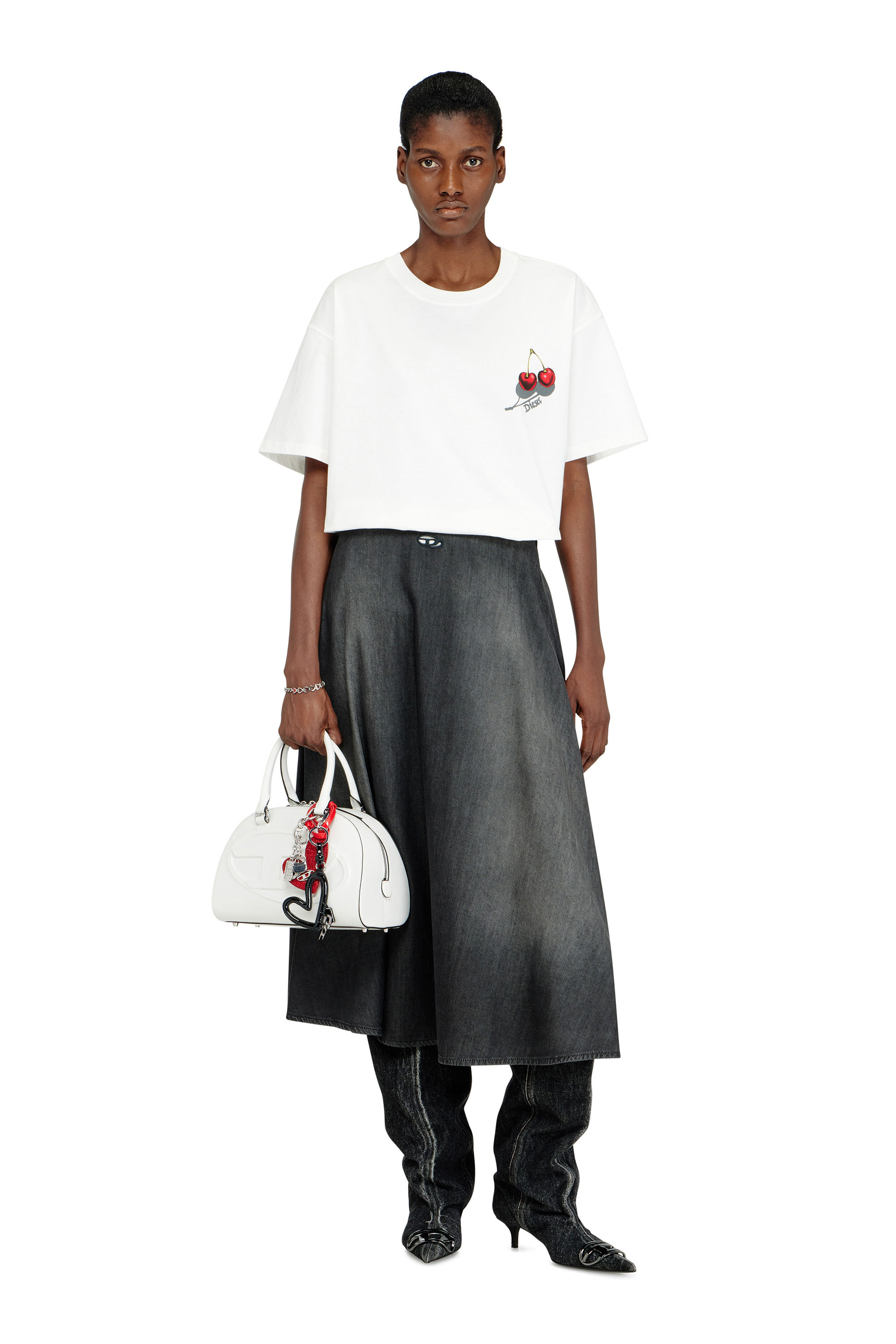 Diesel - SV-T-NORM-CHER, Unisex's Cotton T-shirt with cherry graphic in White - 6