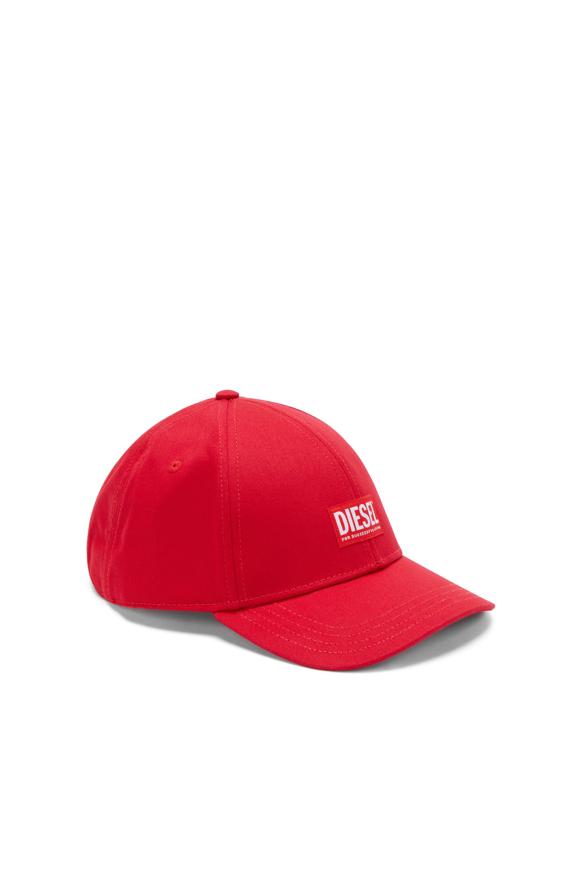 Diesel - Berretto da baseball con logo applicato - Cappelli - Uomo - Rosso