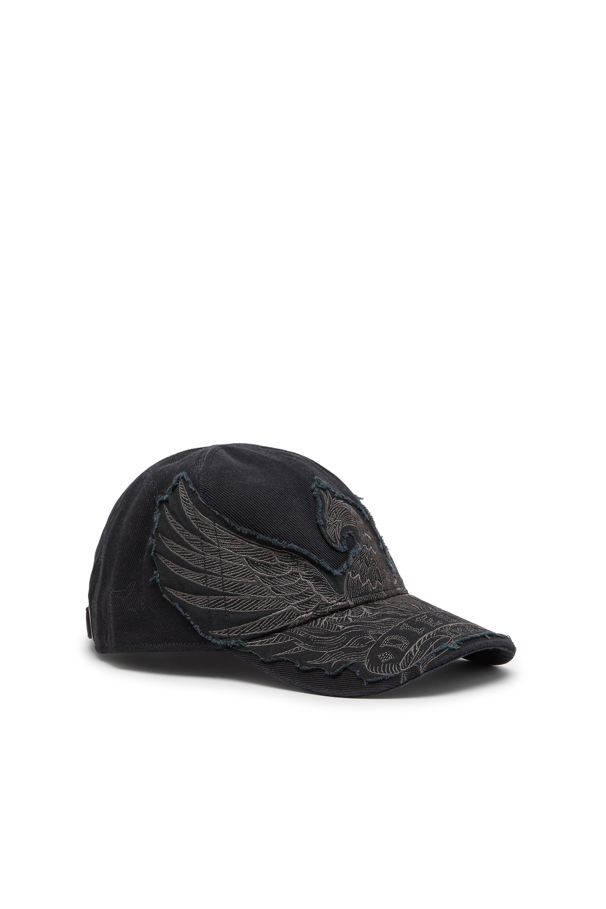 Diesel Homem Preto - Baseball Cap With Phoenix Embroidery - Caps - Man Tamanho 02