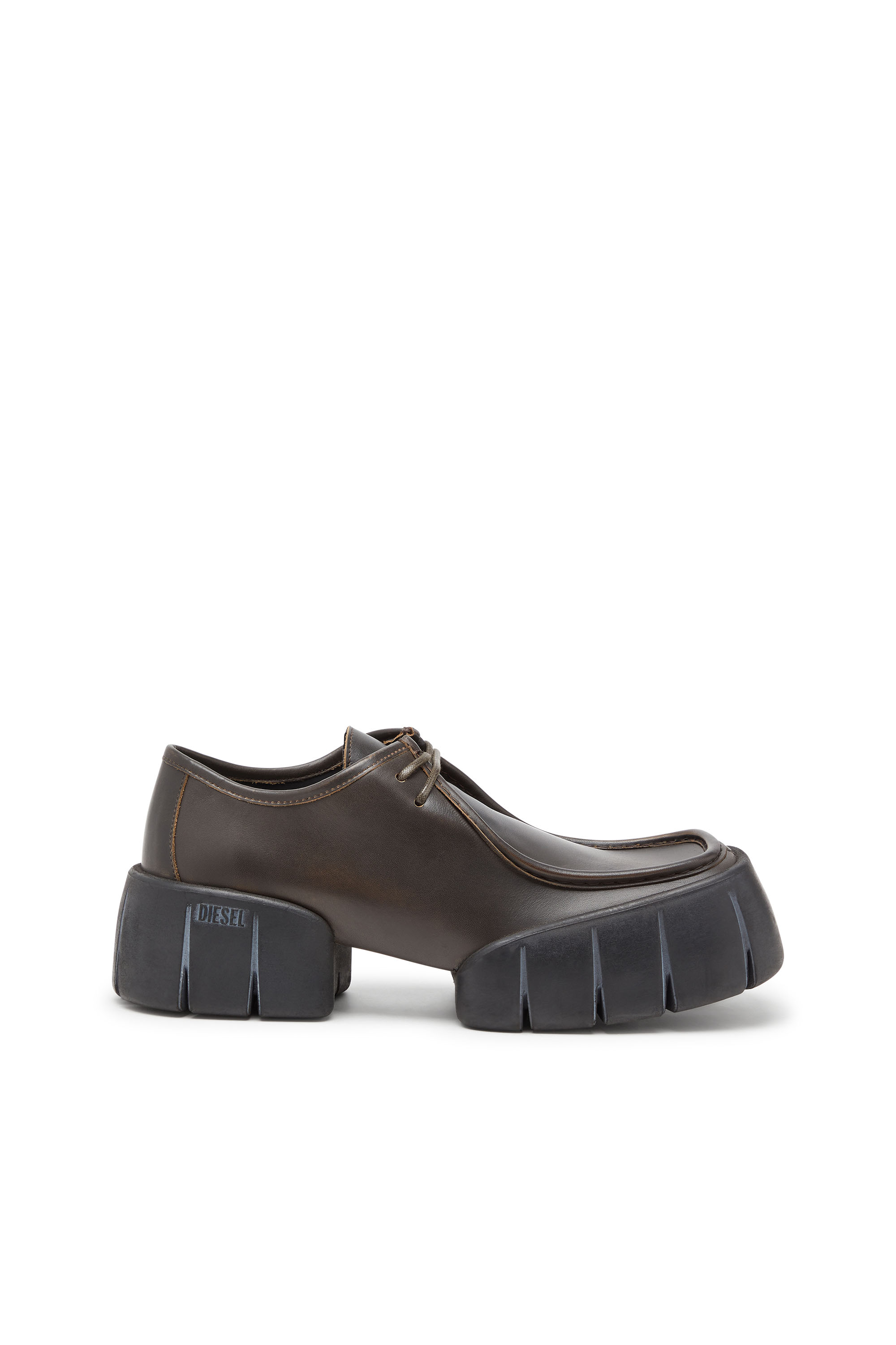 Diesel Homem Marrom - D-Tex-Moccasin-Style Shoes In Brushed Leather - Moccasins And Mules - Man Tamanho 42