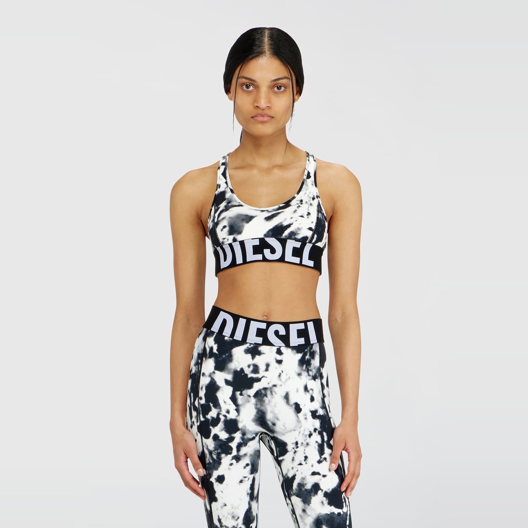 Diesel - Sports bra in printed microfibre - Bras - Woman - Multicolor