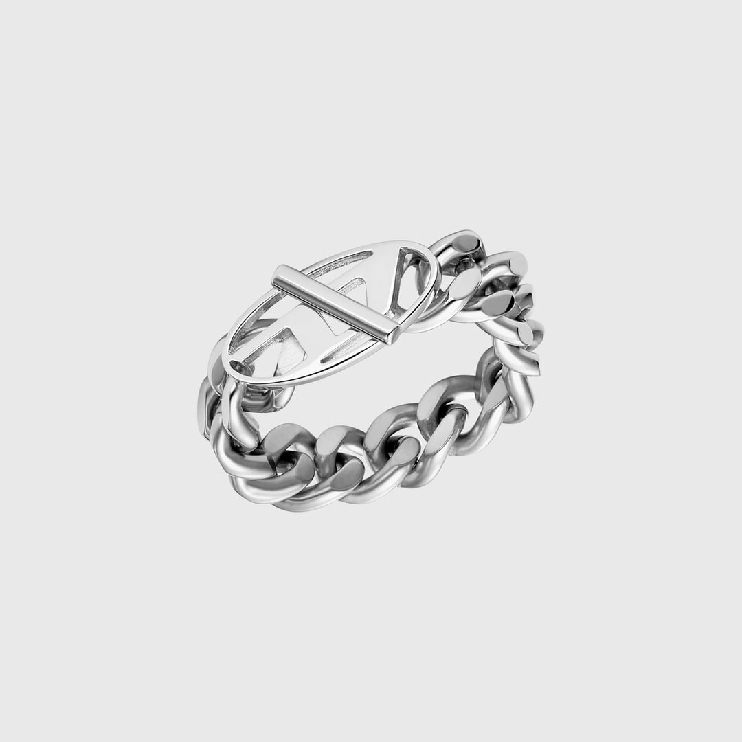 Diesel - Stainless Steel Soft Chain Ring - Rings - Unisex - Silver