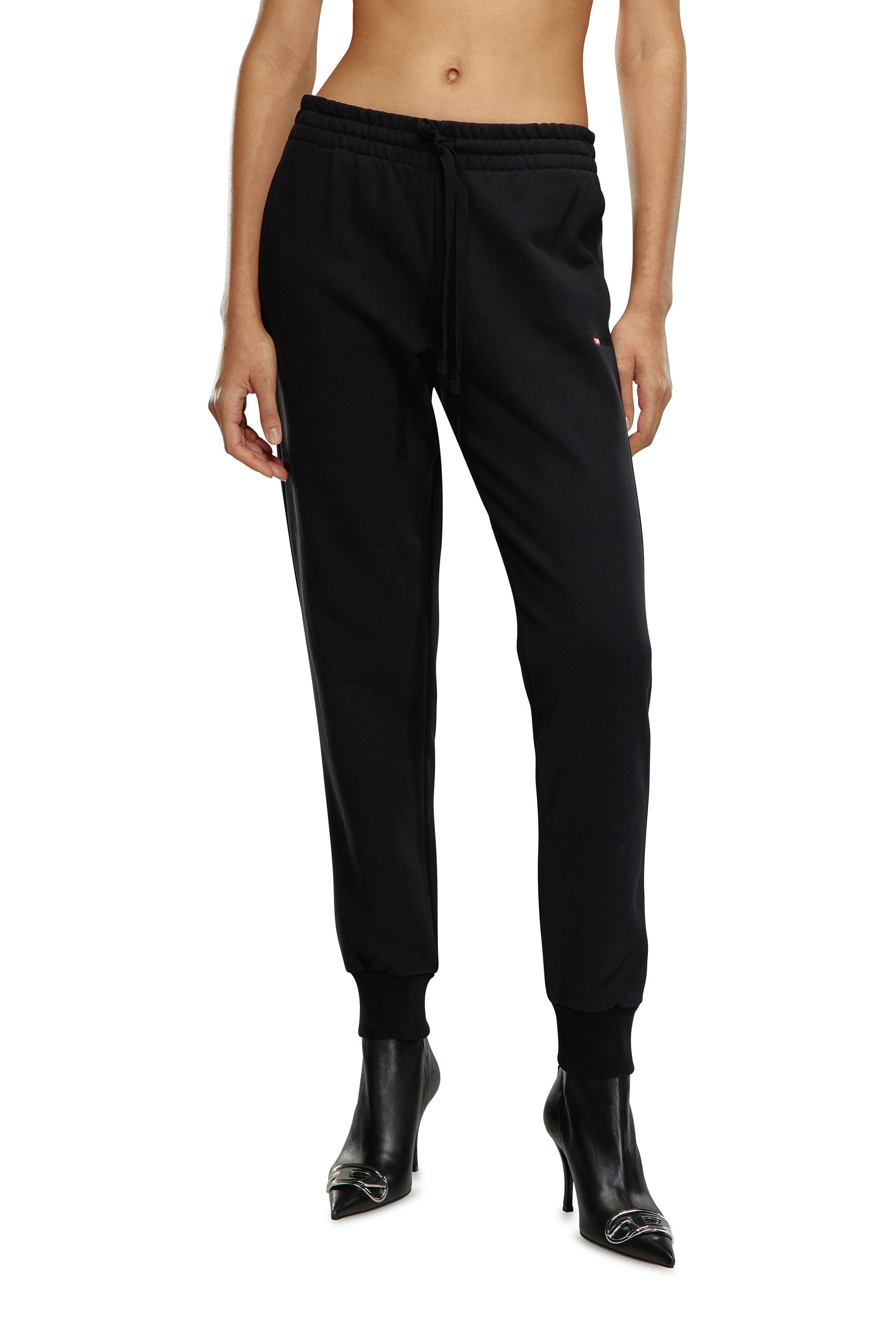 Diesel - Pantalones deportivos con logotipo pequeño bordado - Pantalones - Mujer - Negro