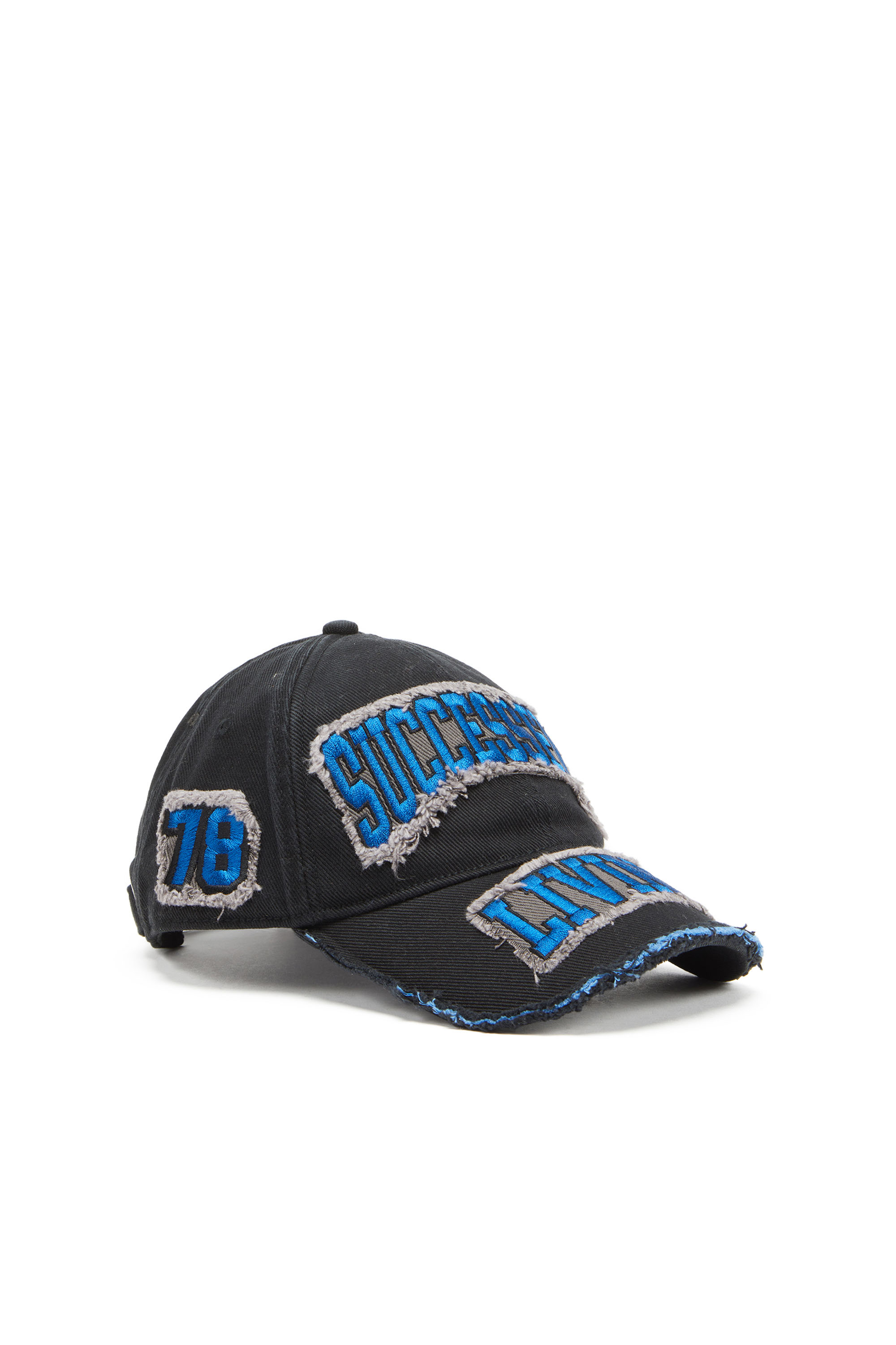 Diesel - Cappello da baseball con patch ricamate - Cappelli - Uomo - Nero