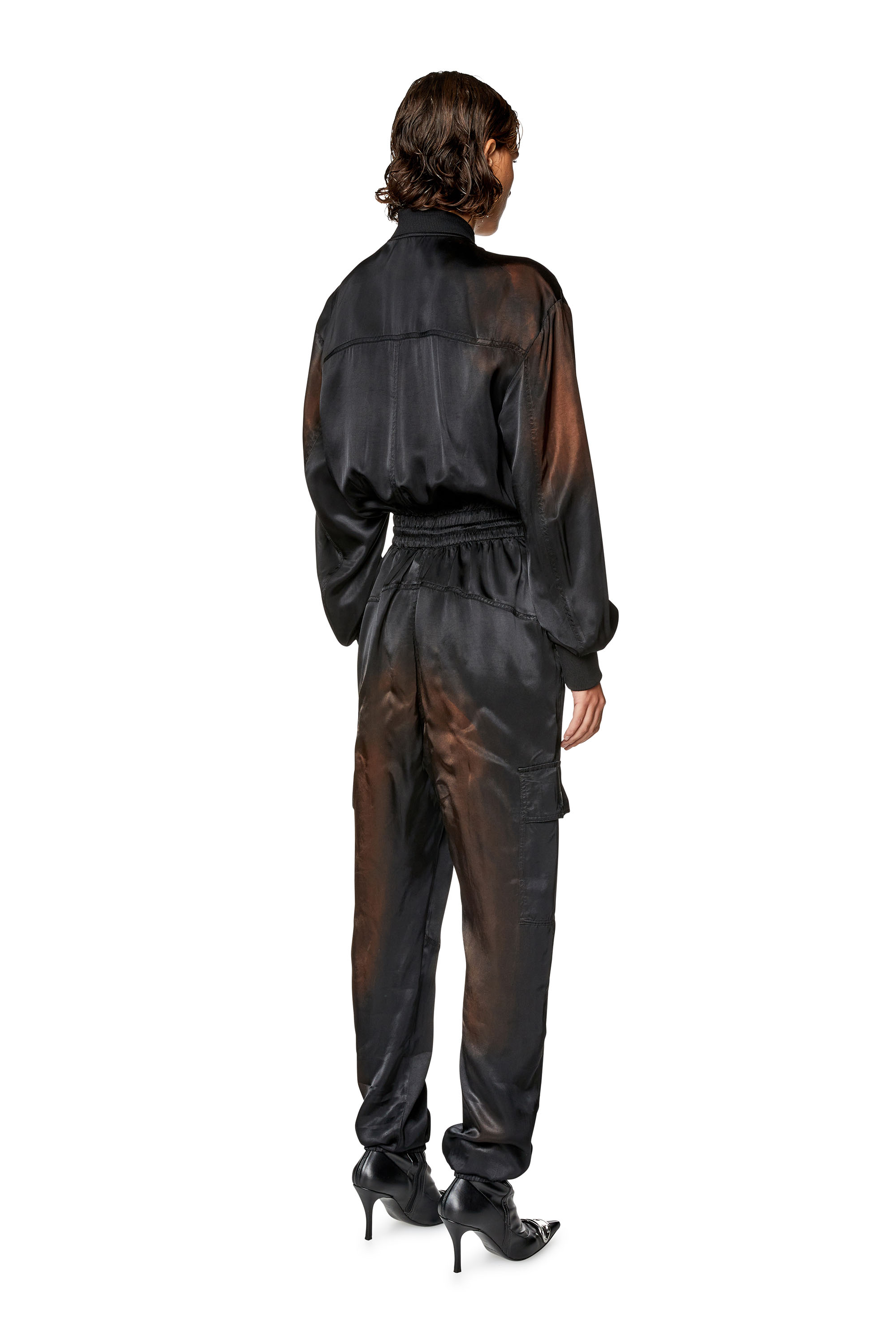 Diesel - Jumpsuit in solarised satin - Jumpsuits - Woman - Black