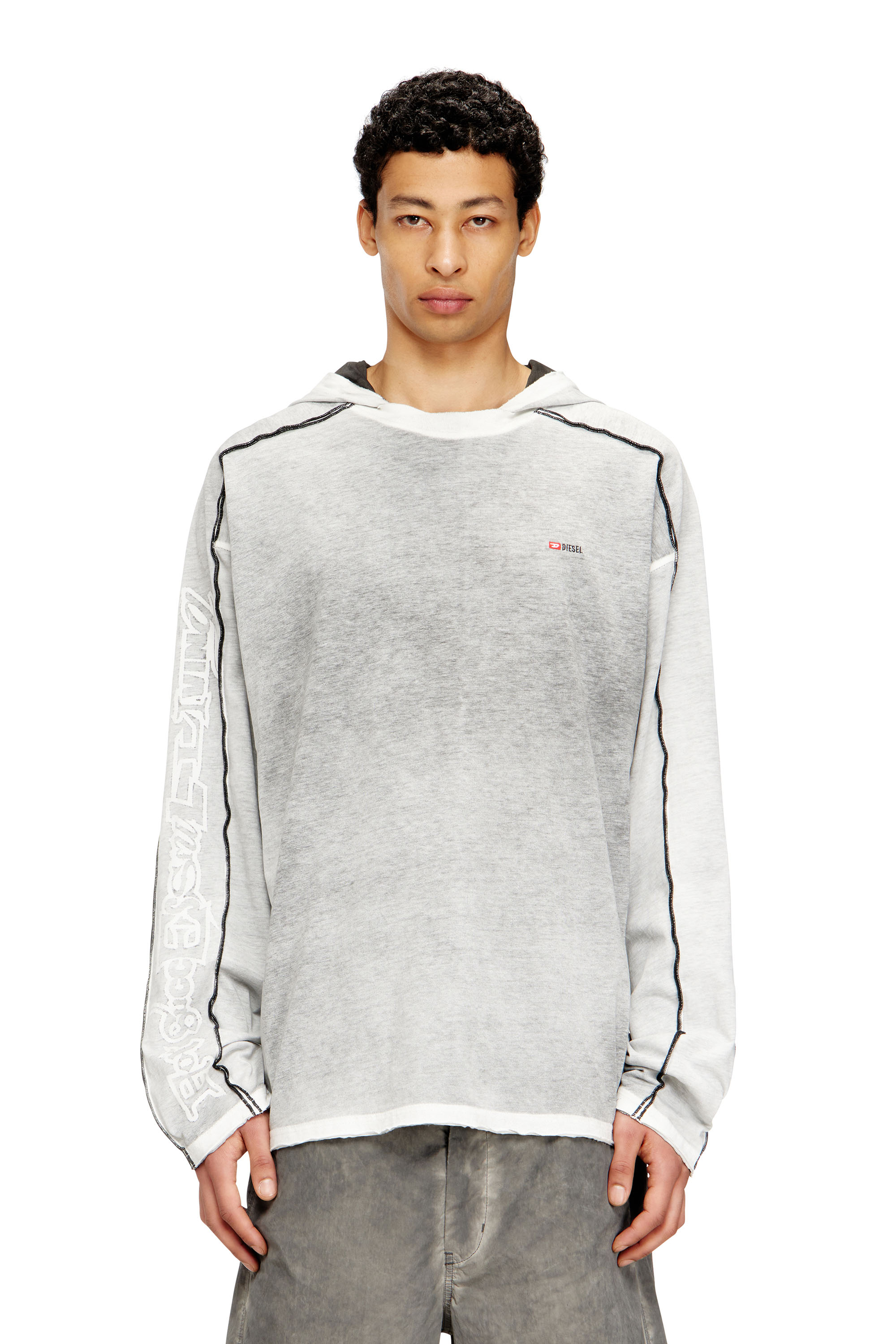 Diesel Men's Multicolor - Cotton Hoodie With Colour Spray - T-Shirts - Man Large