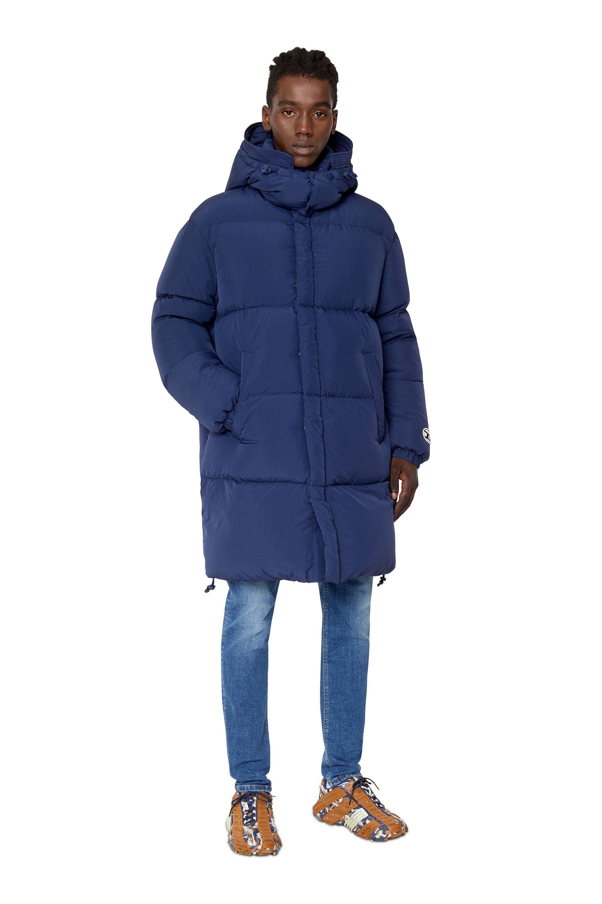 Diesel Piumino Lungo Con Trattamento Polygiene Viraloff® In Blue
