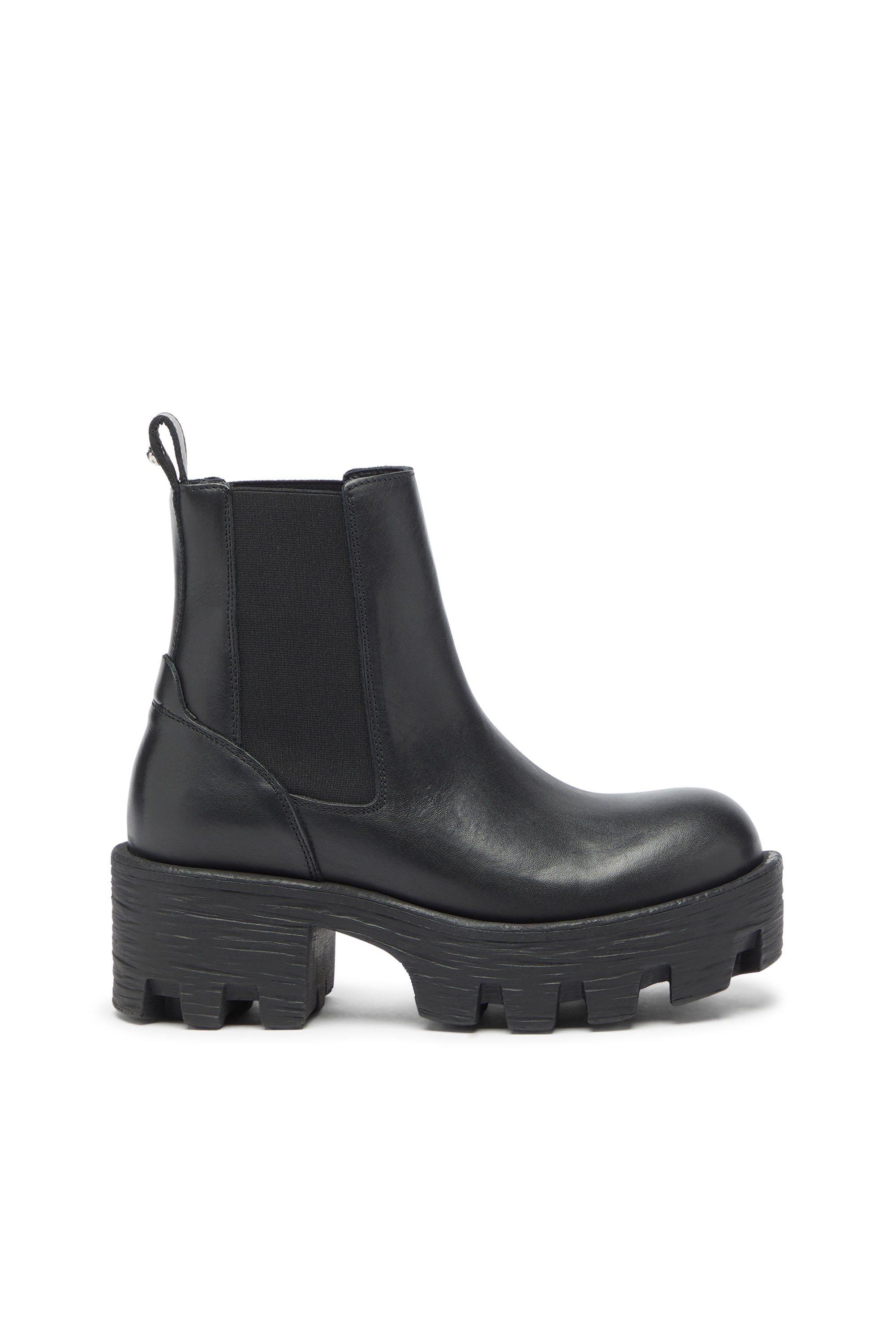 Diesel - D-Hammer - Chelsea boots in leather with lug sole - Boots - Woman - Black
