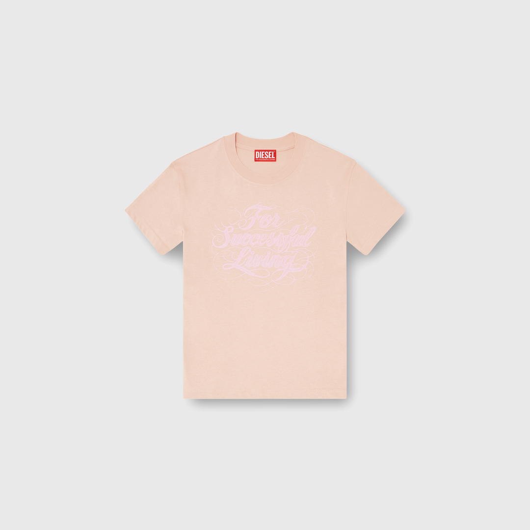Diesel - T-shirt avec imprimé logo - T-Shirts - Femme - Rose