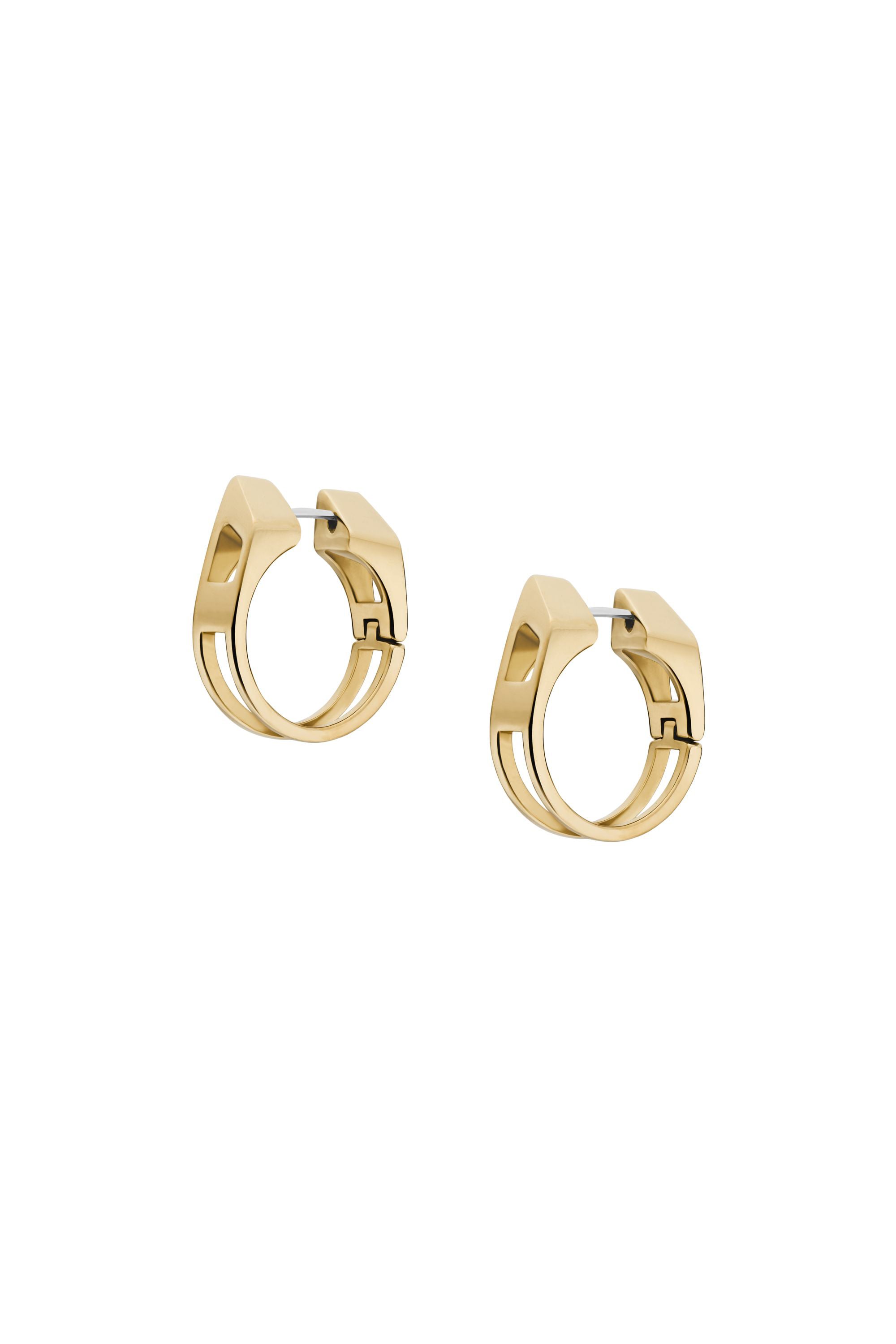 Diesel - Gold-Tone Stainless Steel Hoop Earrings - Earrings - Unisex - Gold