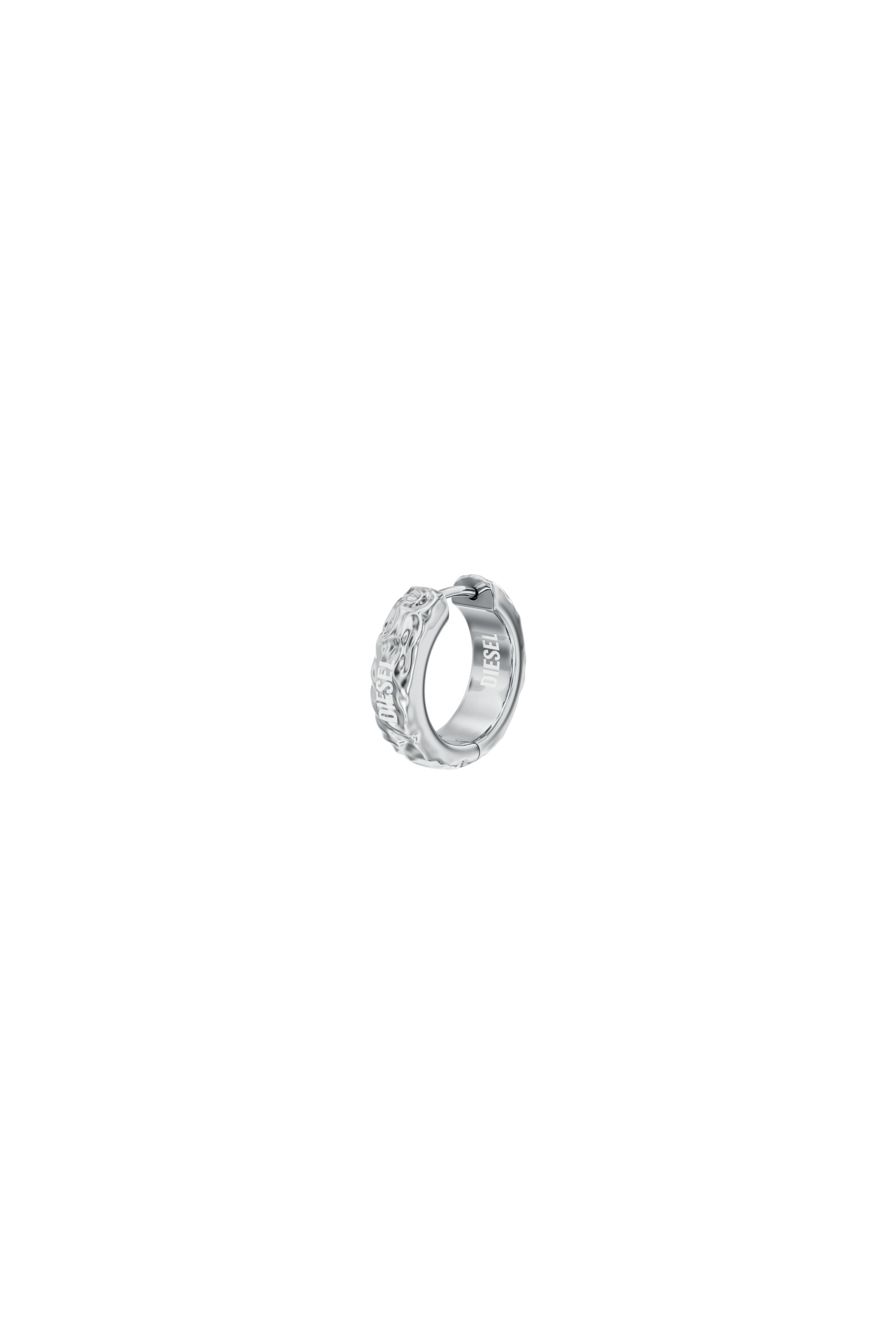 Diesel - Stainless Steel Hoop Earring - Earrings - Unisex - Silver