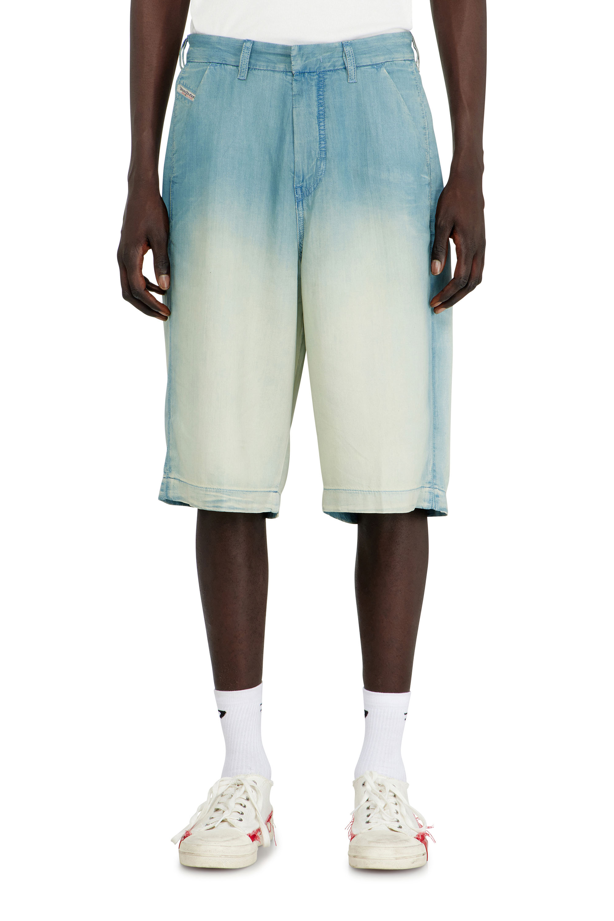 Diesel - Shorts in fluid overdyed denim - Denim short pants - Man - Blue