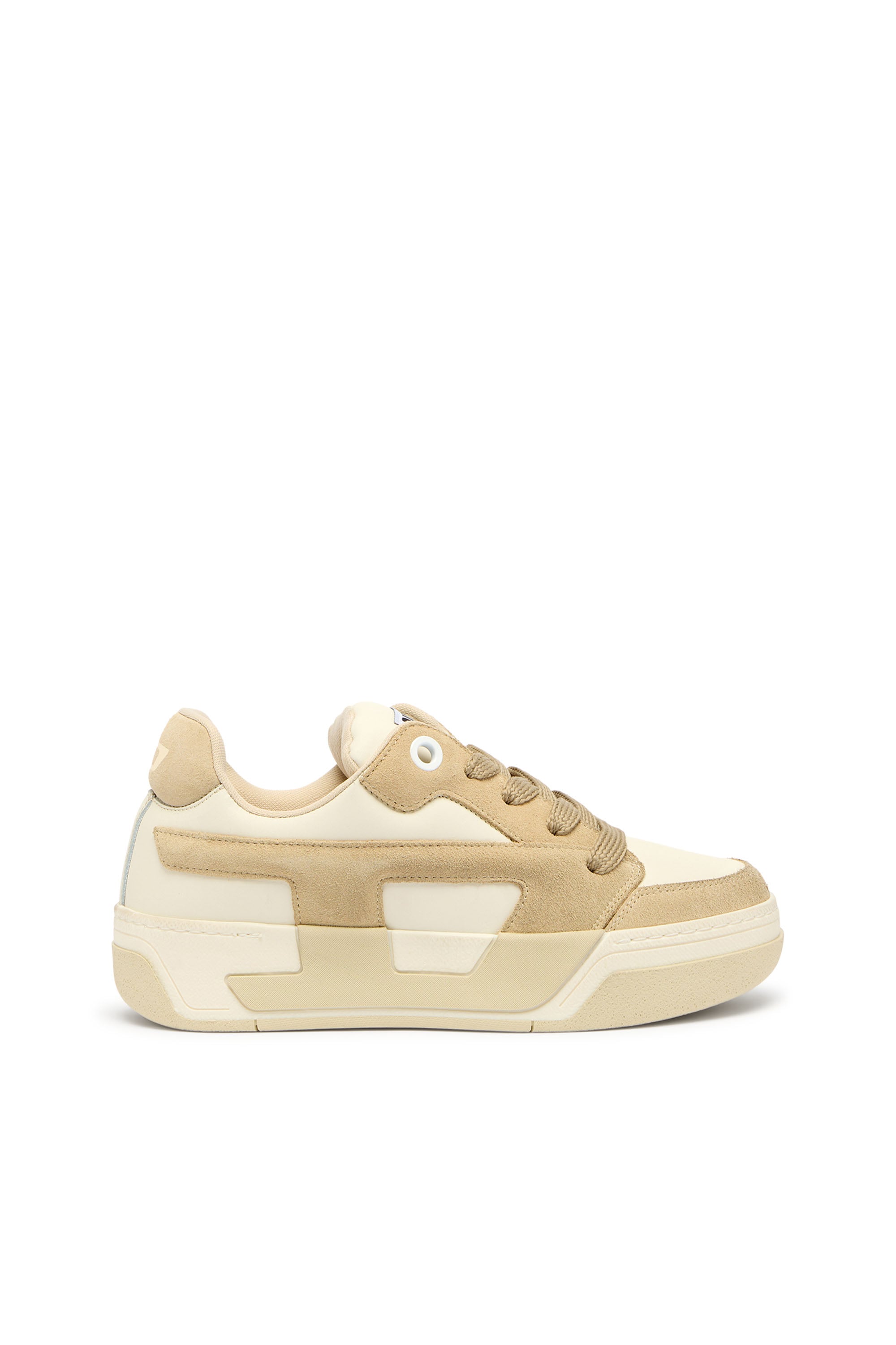 Diesel - D-Ollie-Distressed sneakers in leather and suede - Sneakers - Woman - Beige