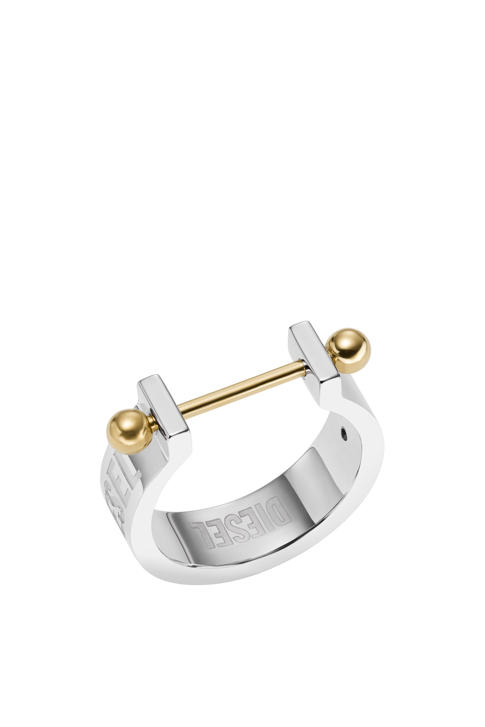 Diesel - Two-Tone Stainless Steel Band Ring - Anelli - Uomo - Argento