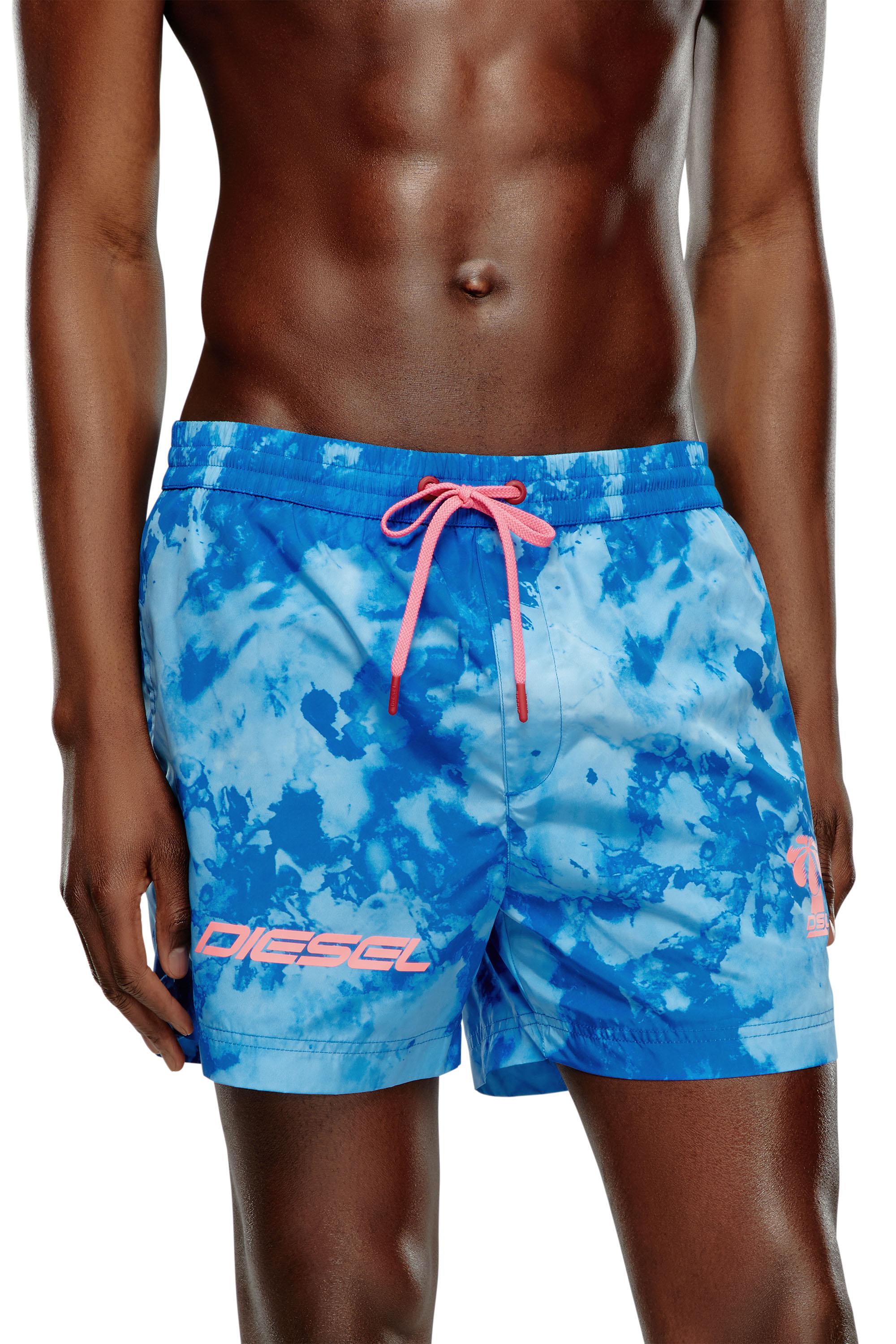 Diesel - Mid-length printed swim shorts - Swim shorts - Man - Blue