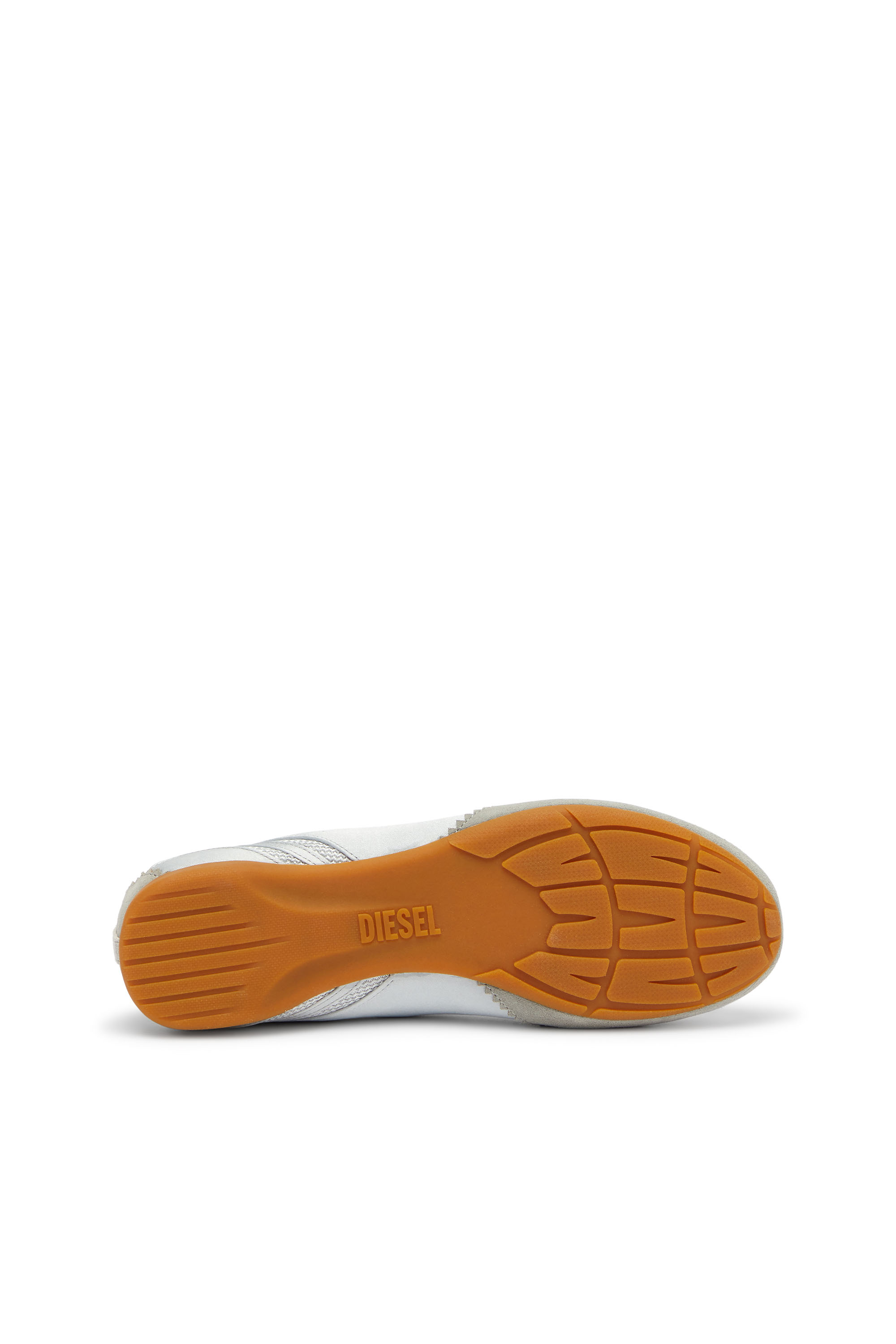Diesel - D-MILE BALLERINA LACE UP II W, Woman's D-Mile - Lace-up ballerina flats in leather and mesh in Light Grey - 4