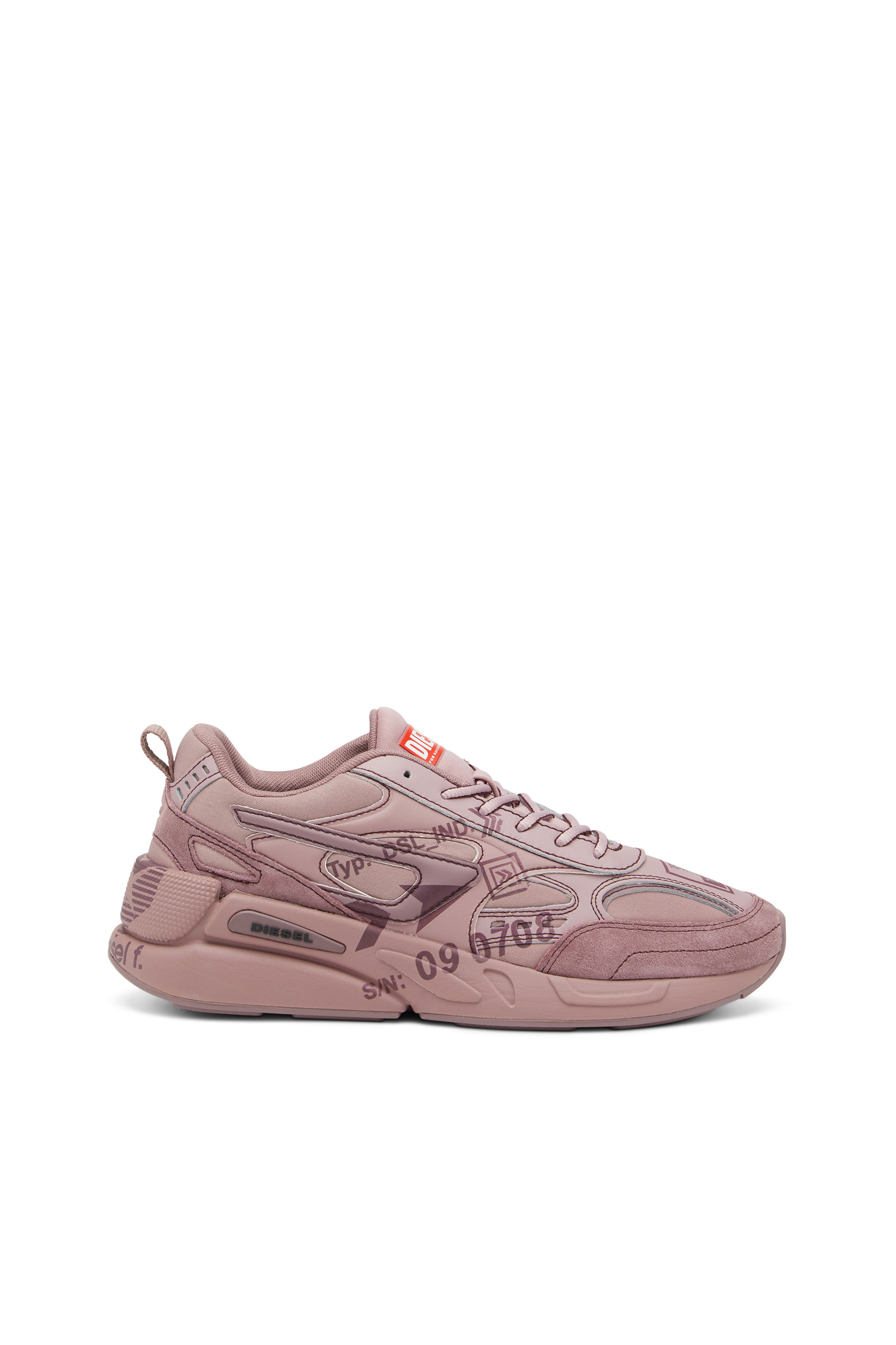 Diesel Sneakers With Graphic Logo Prints In Pink