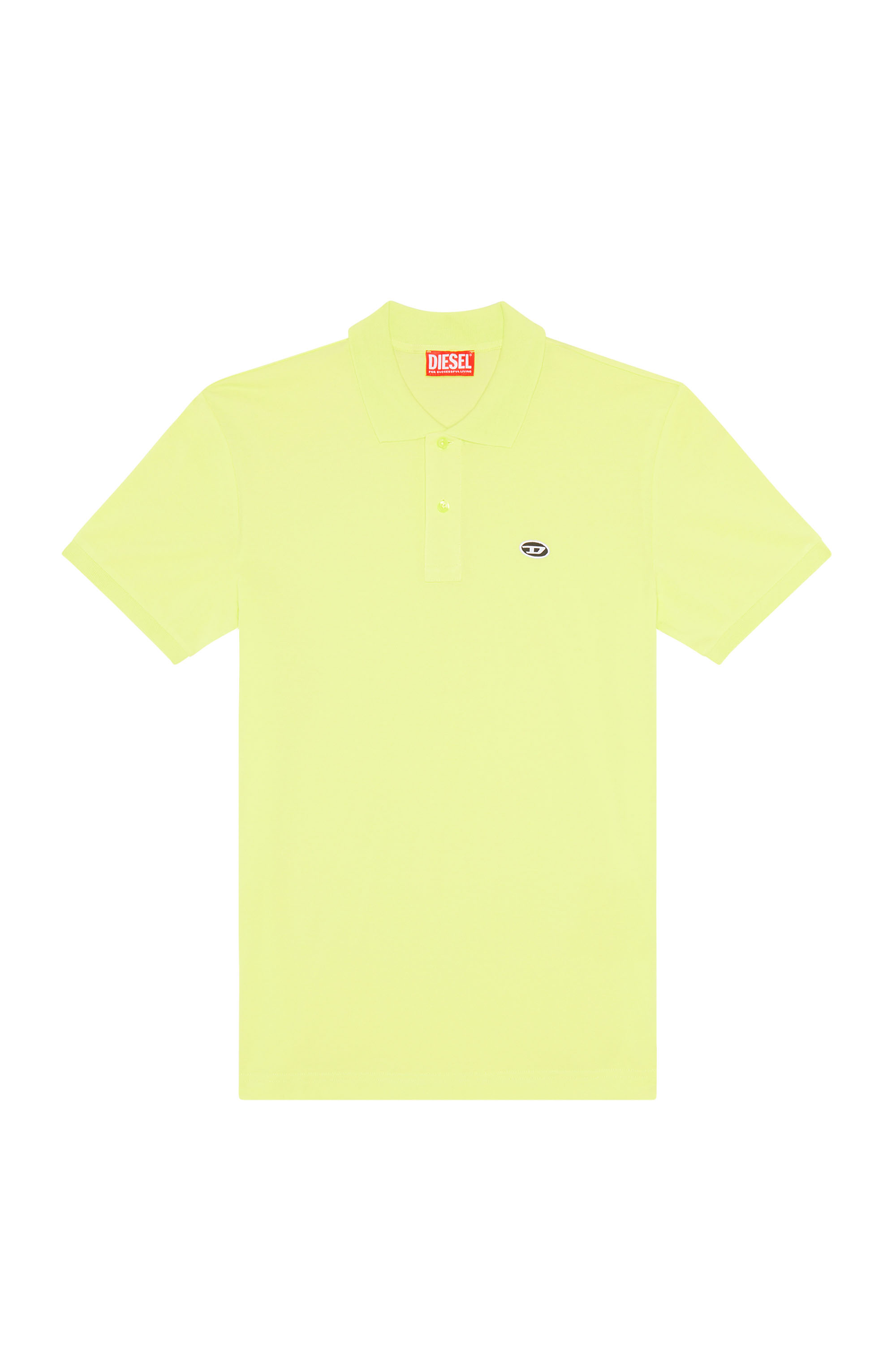 Diesel Polo Shirt With Oval D Patch In Yellow
