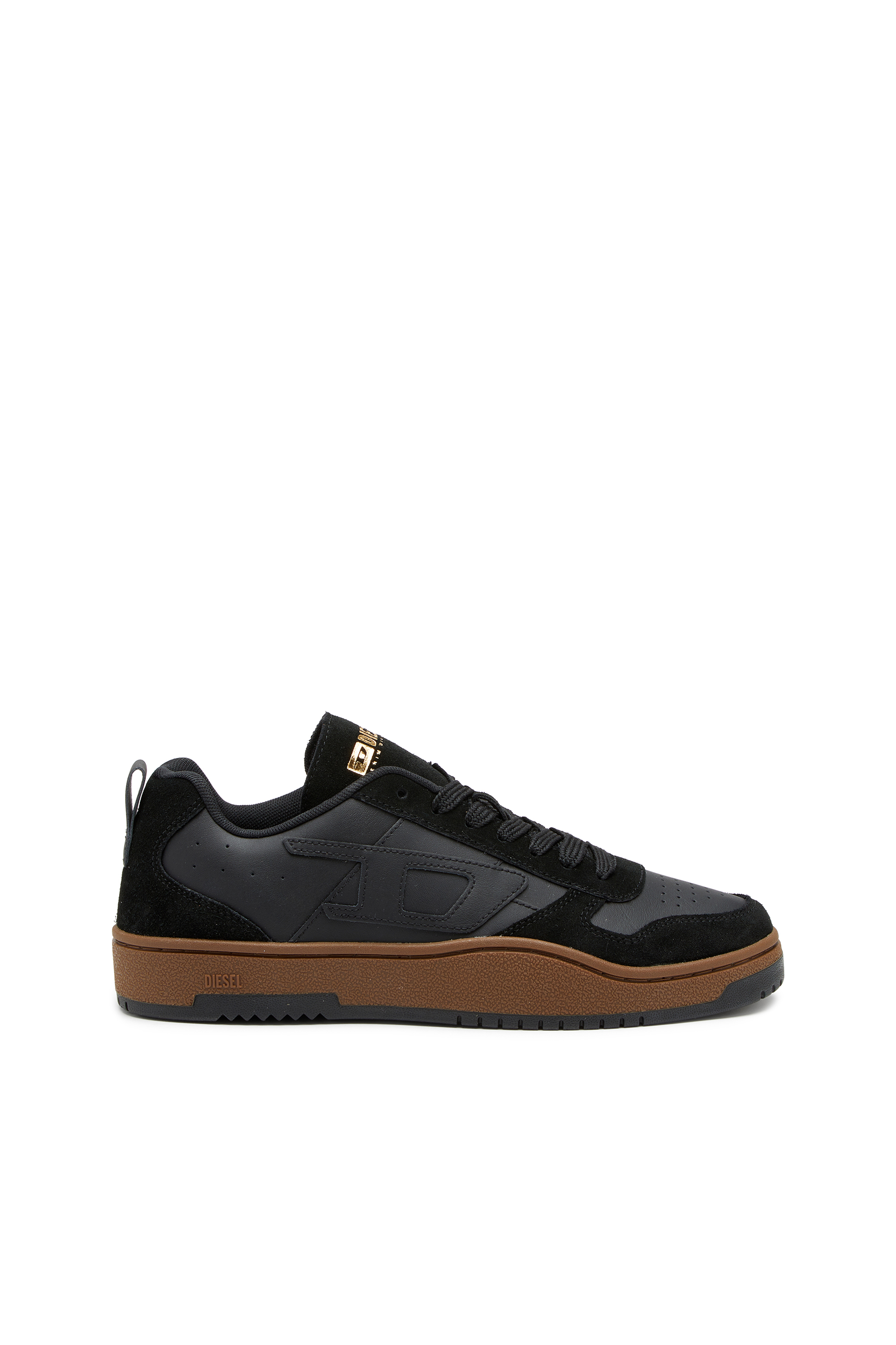 Shop Diesel S-ukiyo-sneaker In Pelle E Suede In Black