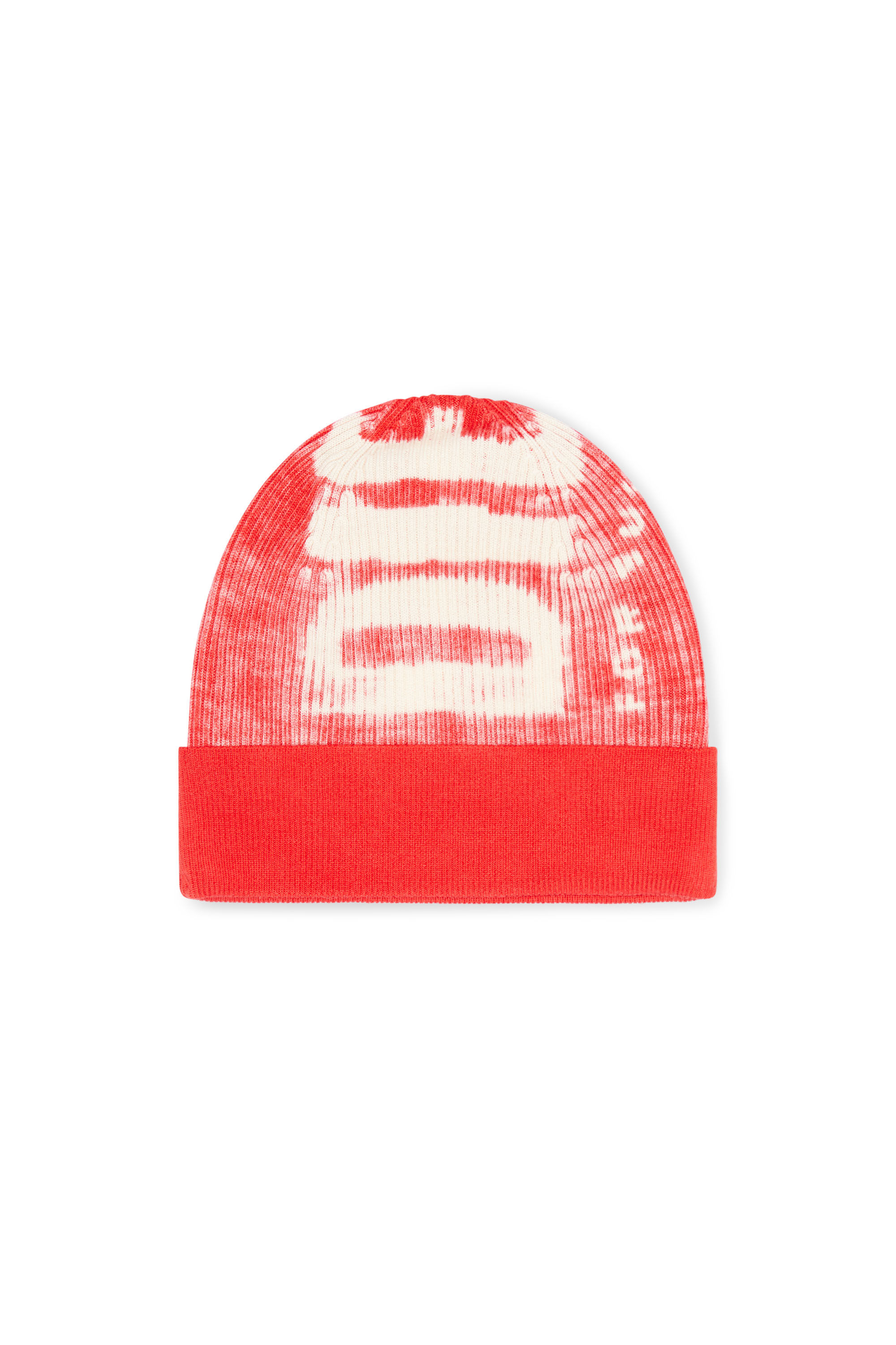 Diesel - Ribbed beanie with maxi logo print - Knit caps - Unisex - Red