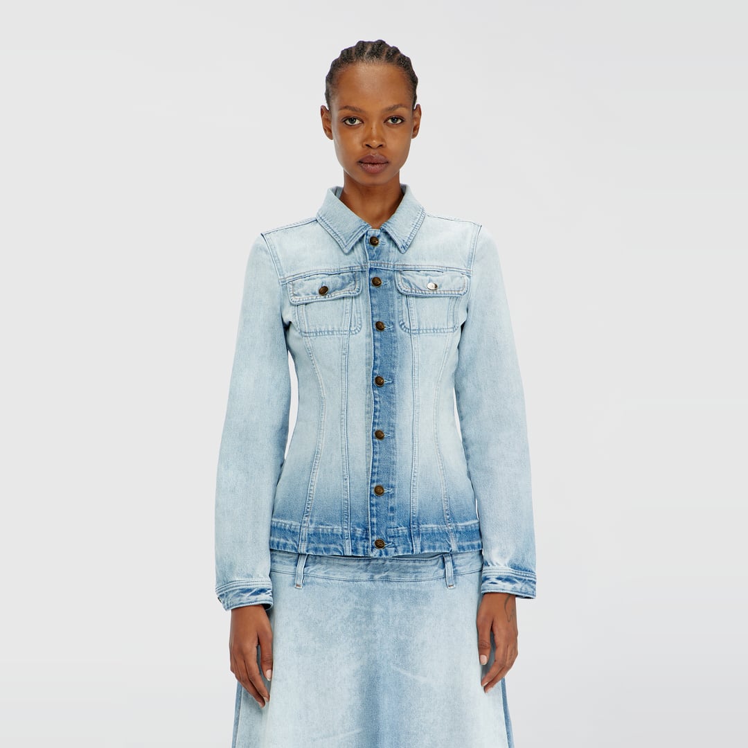 Diesel - Hourglass denim trucker jacket - Denim Jackets - Woman - Blue