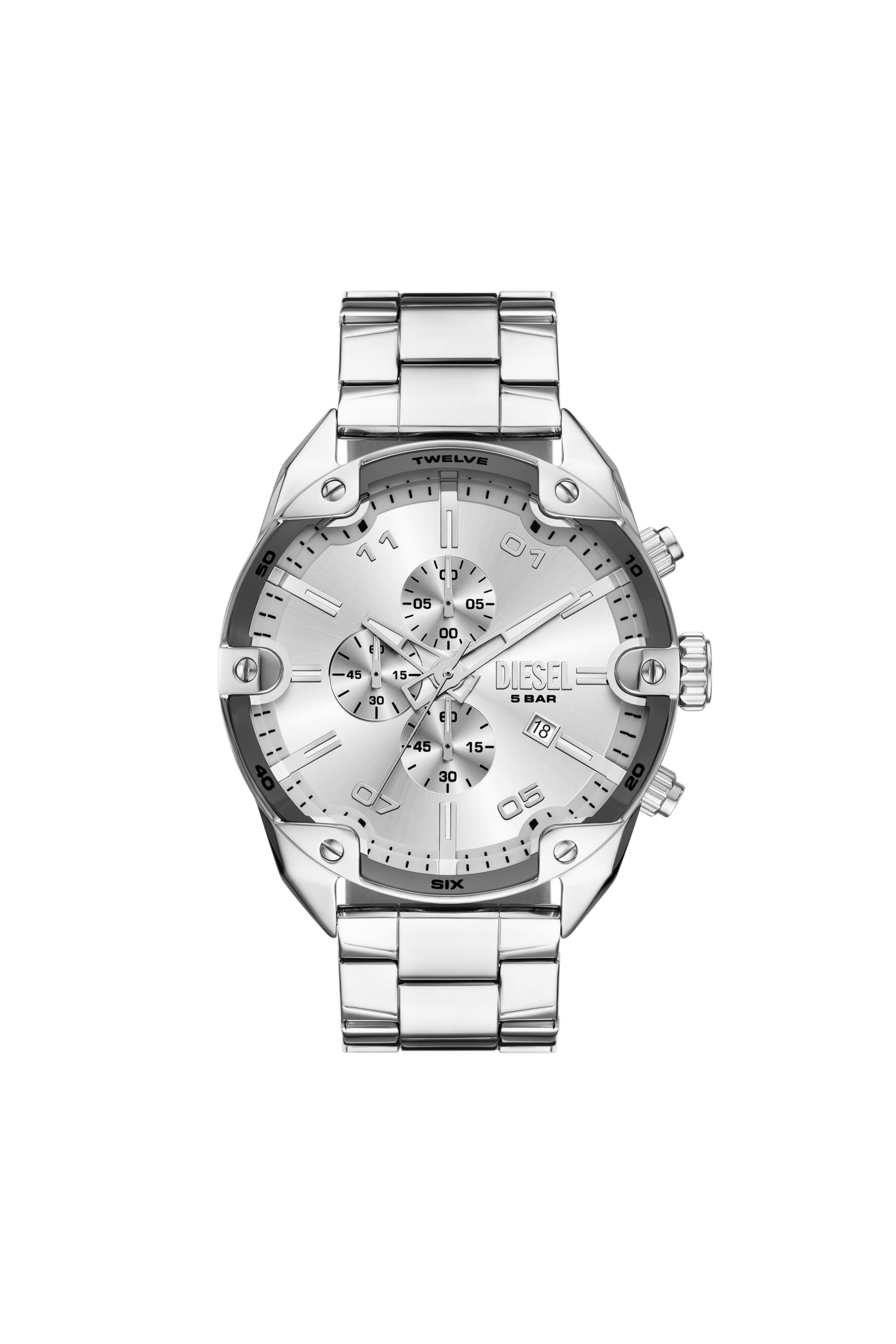 Diesel - Diesel Spiked Chronograph Stainless Steel Watch - Timeframes - Man - Silver