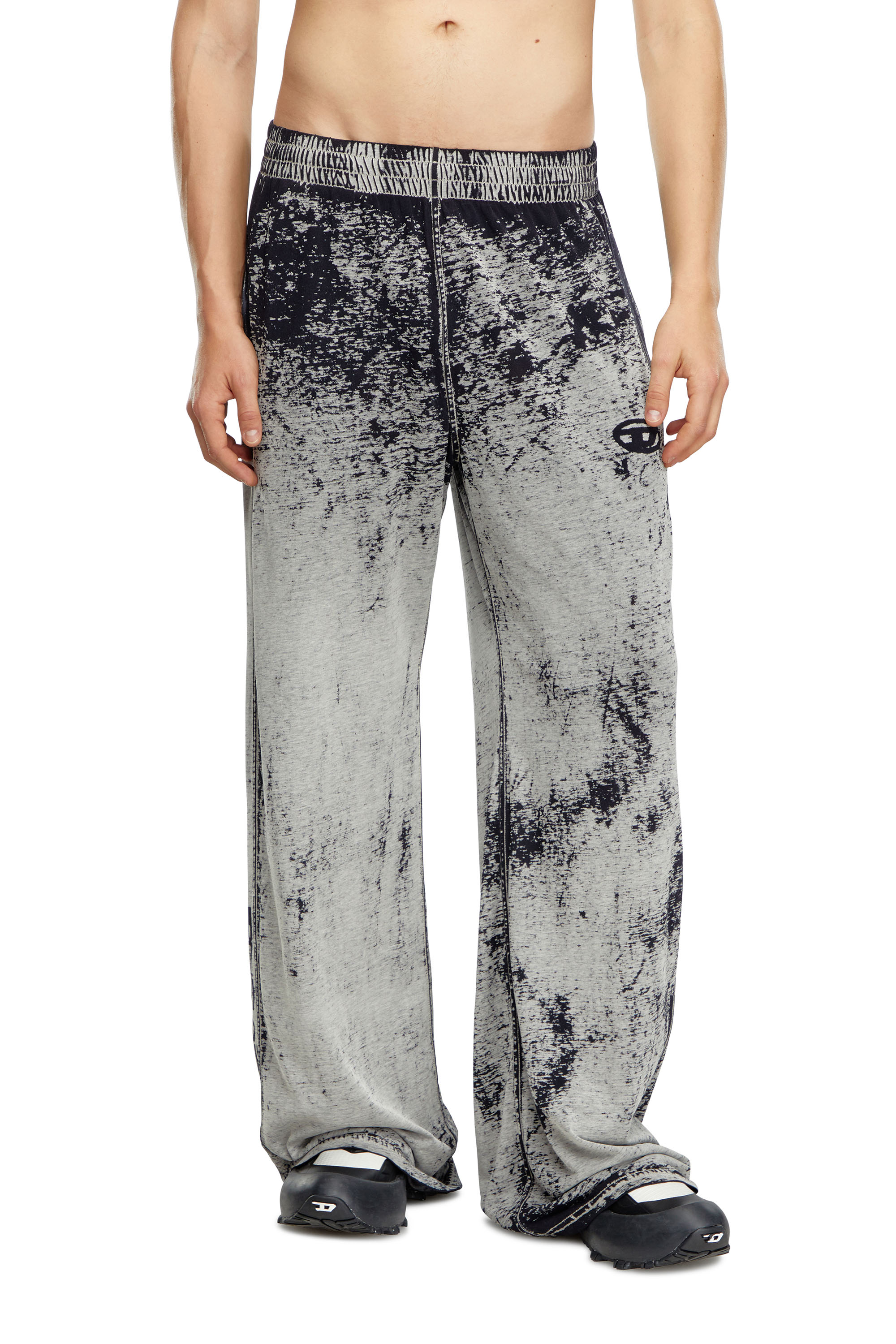 Shop Diesel Track Pants In Burnout Plated Jersey In Multicolor