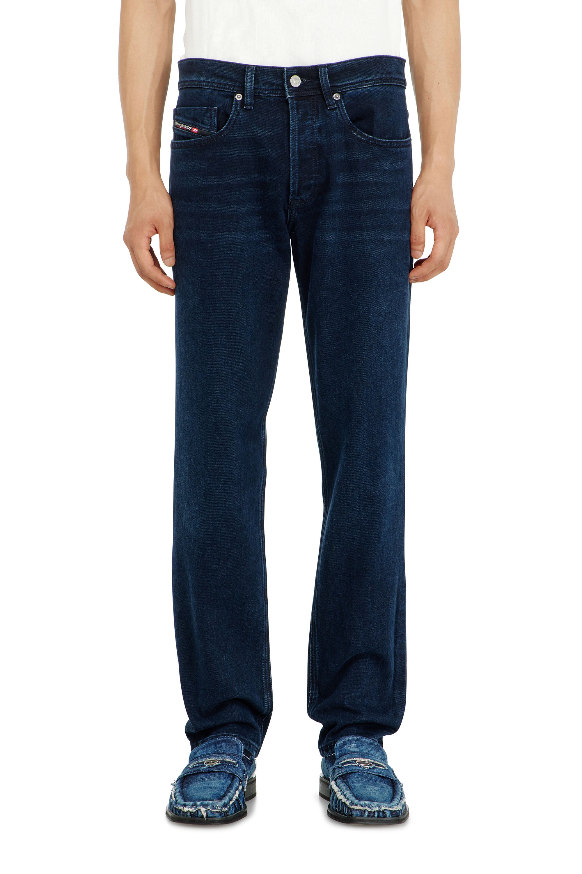 Diesel Men's Blue Regular Jeans Regular Waist 2023 D-Finitive, Dark Button Fly Size 34