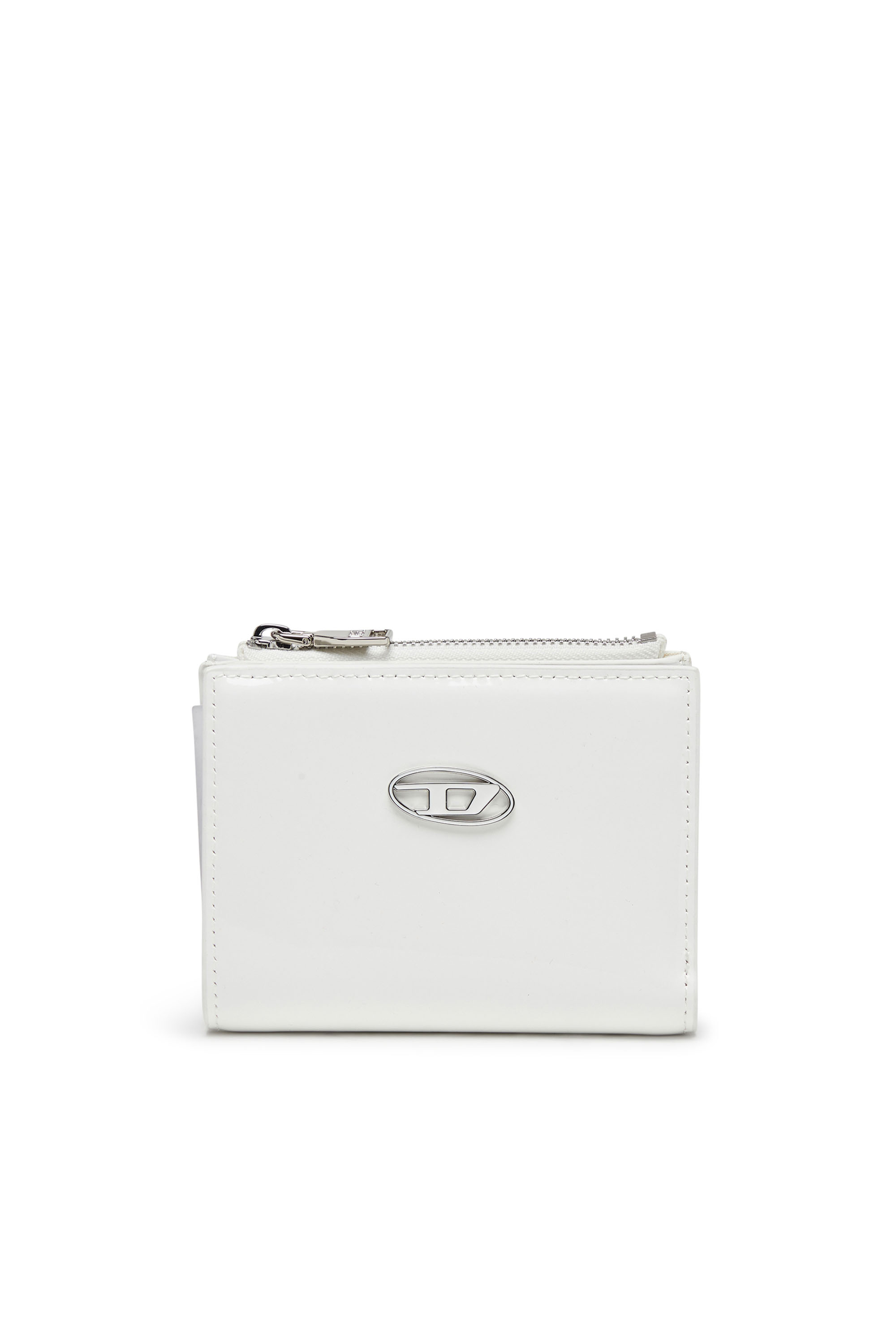 Diesel - Small wallet in glossy leather - Small Wallets - Woman - White