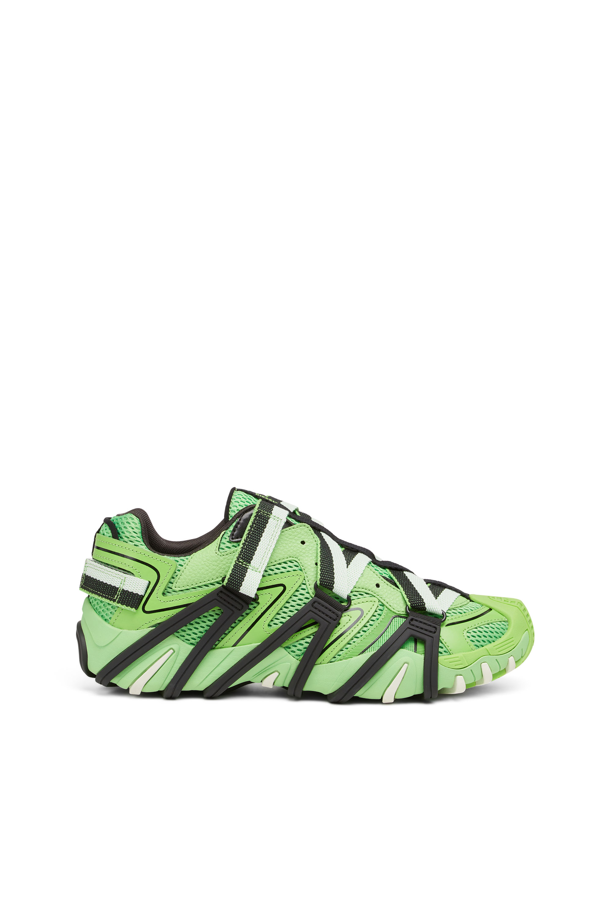 Diesel - S-Prototype-CR - Caged sneakers in mesh and leather - Sneakers - Man - Green