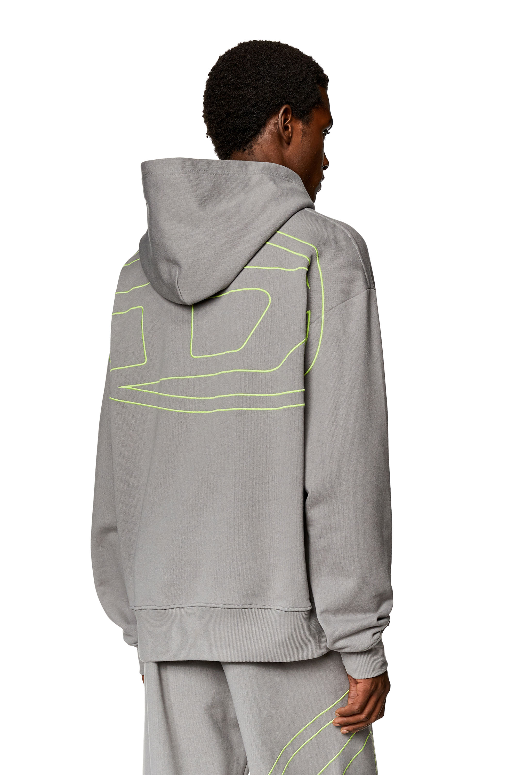 Diesel - Hoodie with logo embroidery - Sweaters - Man - Grey
