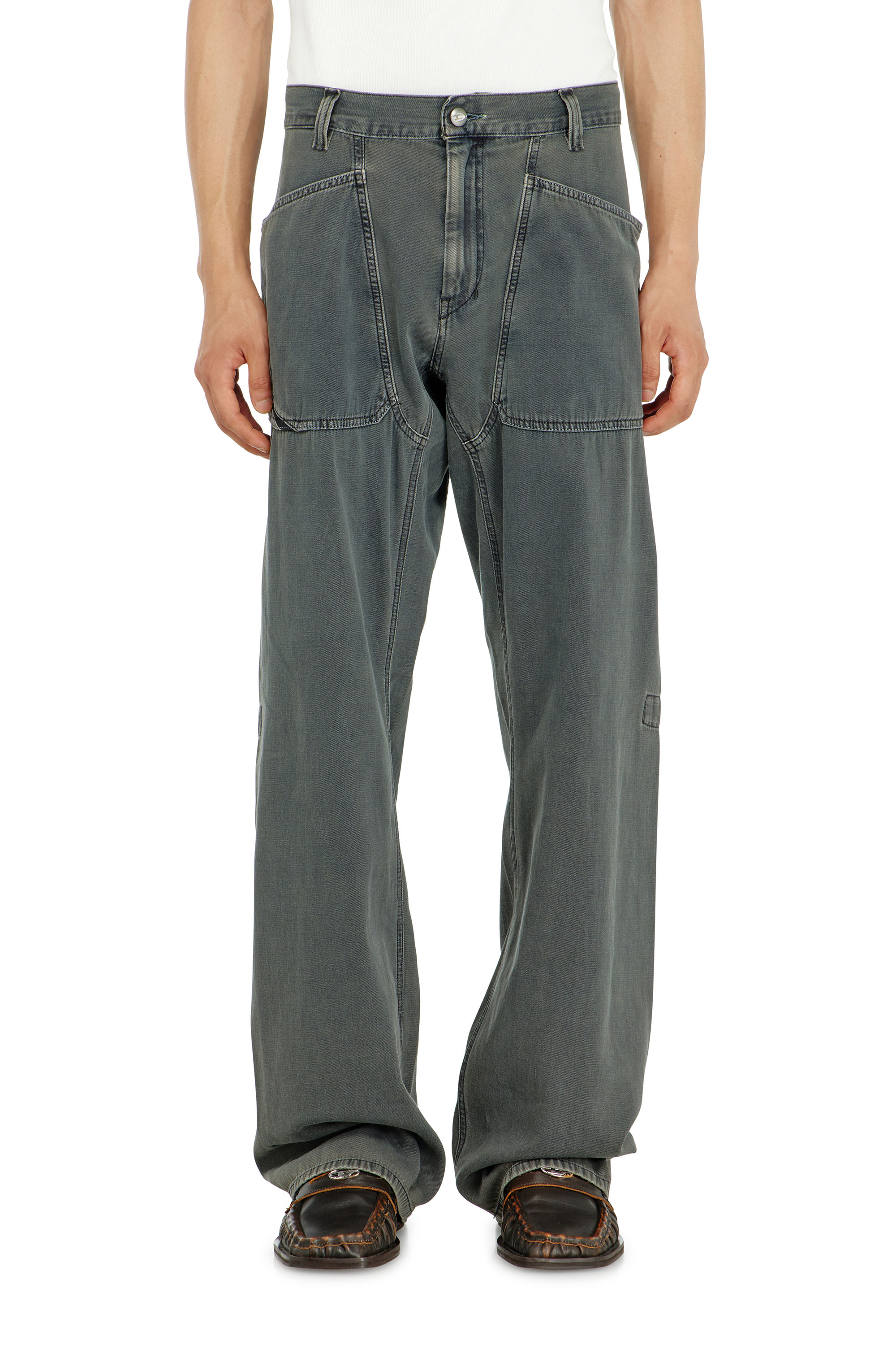 Diesel Relaxed Jeans Regular Waist D-Zeta, Colored, Zip fly