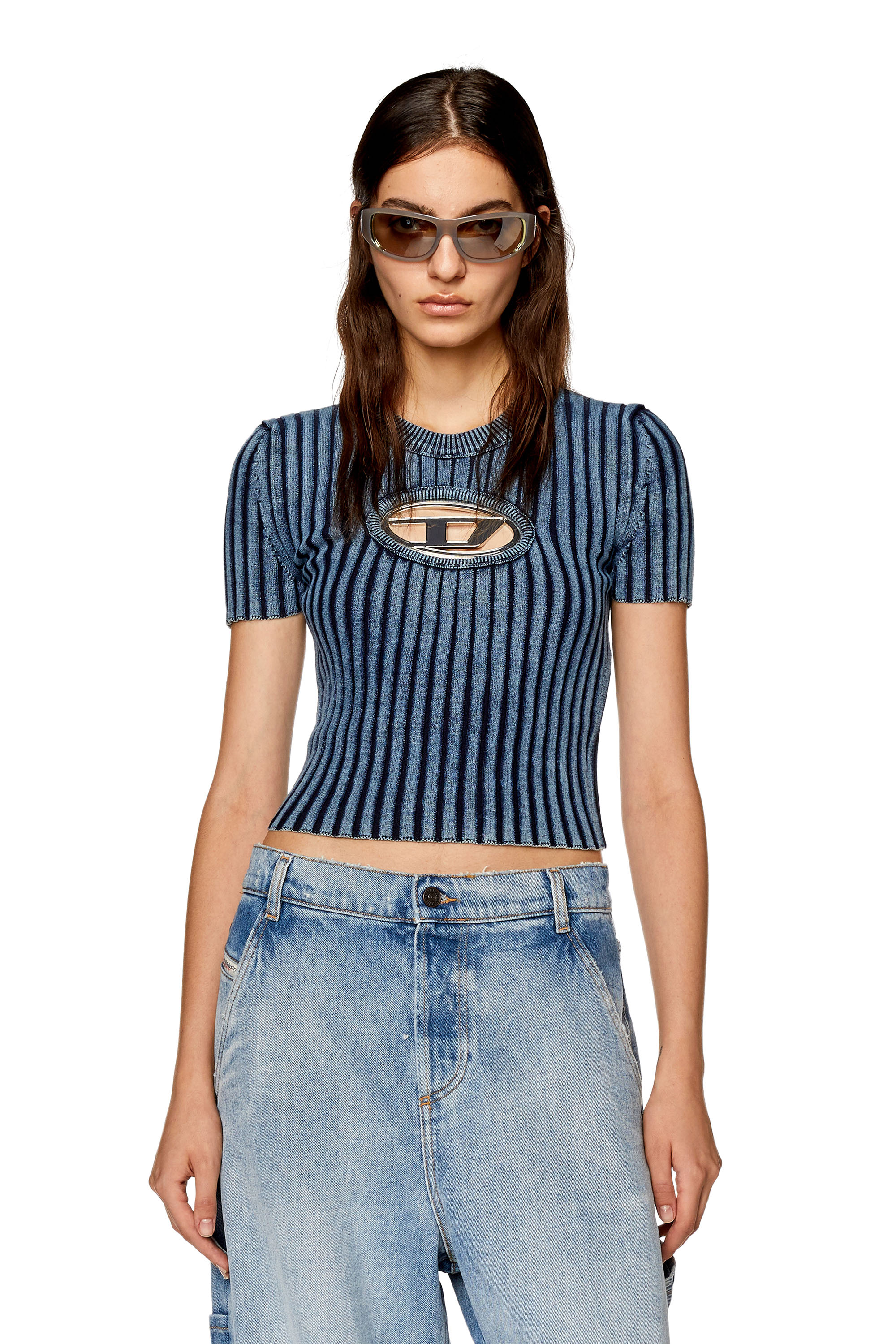 Diesel Top With D Plaque In Blue