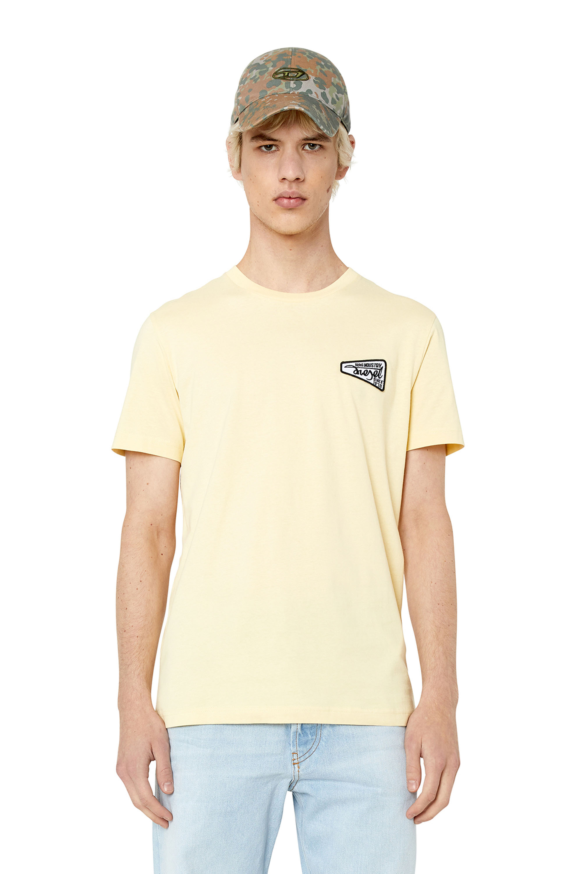 Diesel - T-shirt con patch Brave Industry - T-Shirts - Uomo - Giallo