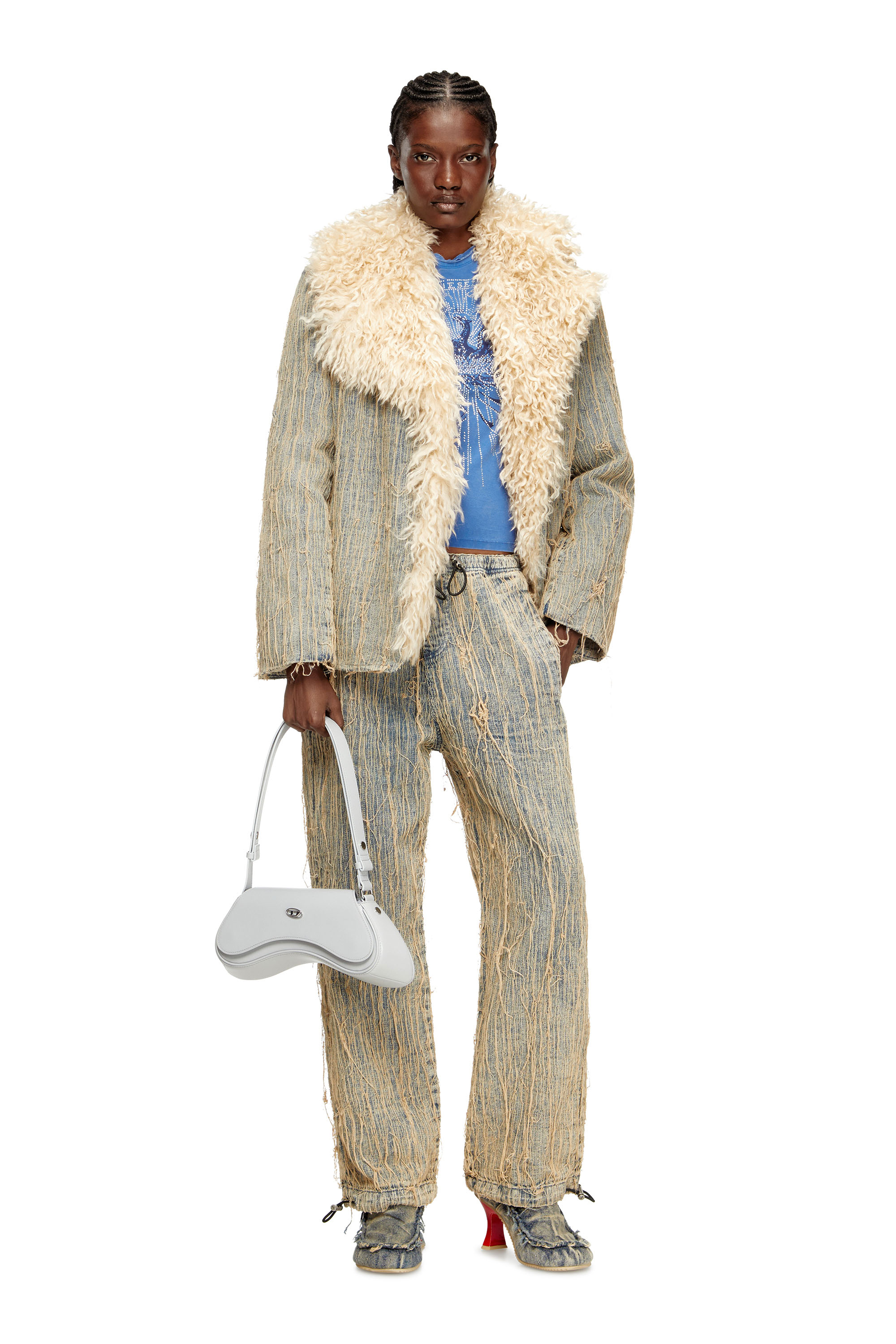 Diesel - PLAY CROSSBODY, Woman's Play-Crossbody bag in semi gloss leather in Grey - 2