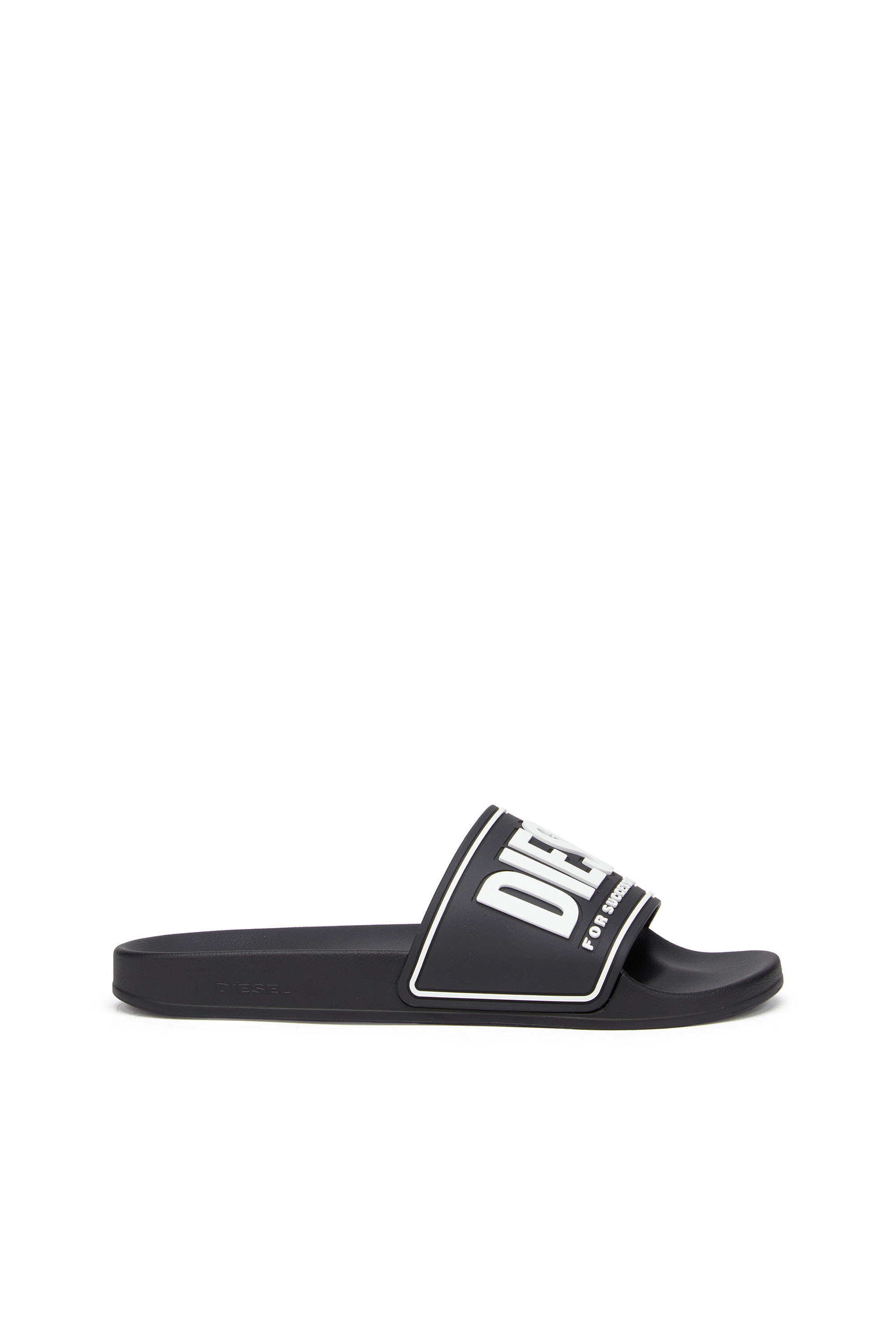 Diesel Men's Black - Sa-Mayemi-Pool Slides With 3D Logo - Slides - Man Size 42