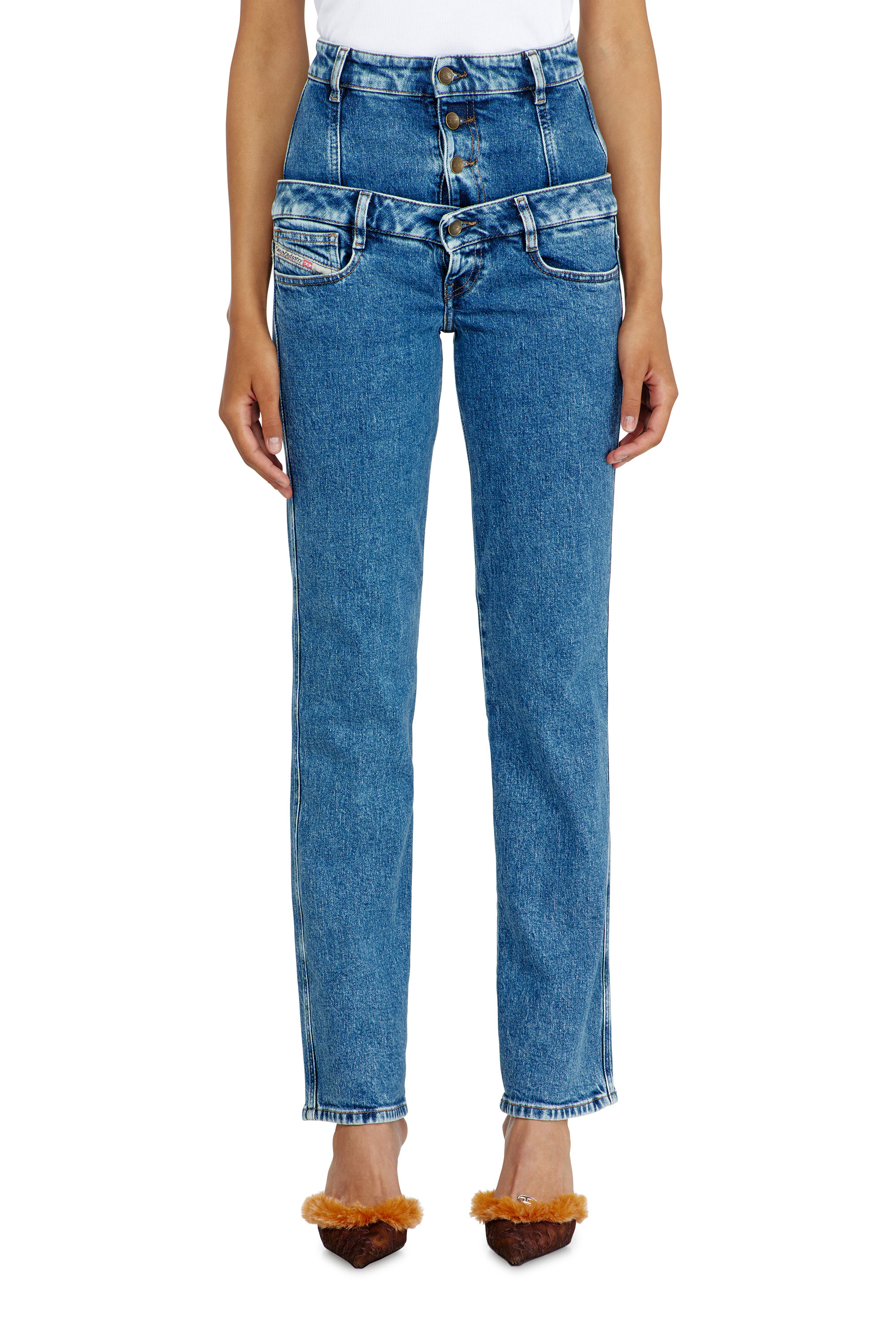 Diesel Kvinno Blå - Slim Jeans High Waist D-Fynora - Jeans - Woman Storlek 26