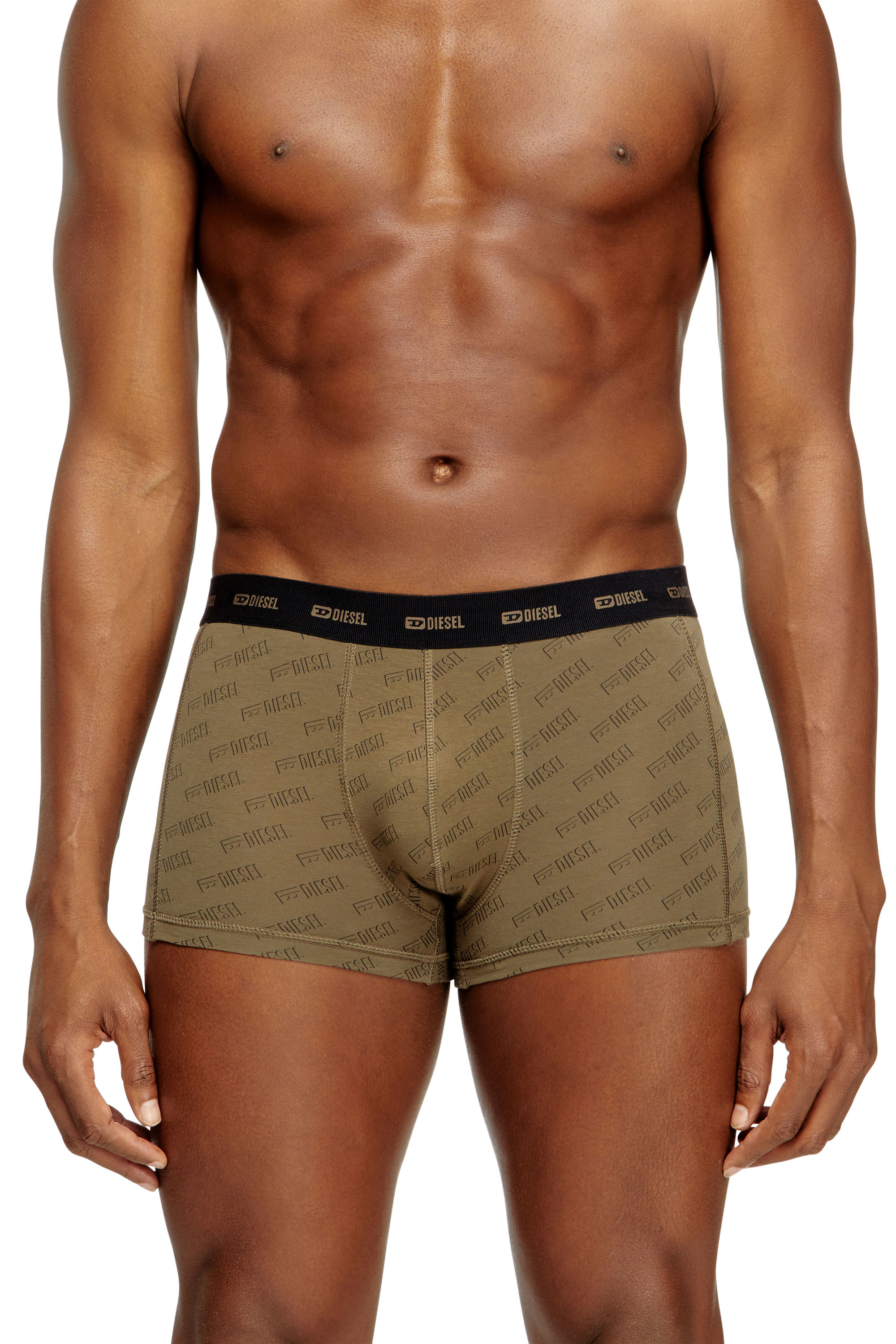 Diesel Herr Grön - Three-Pack Boxer Briefs With Stylised Logo - Trunks - Man Medium