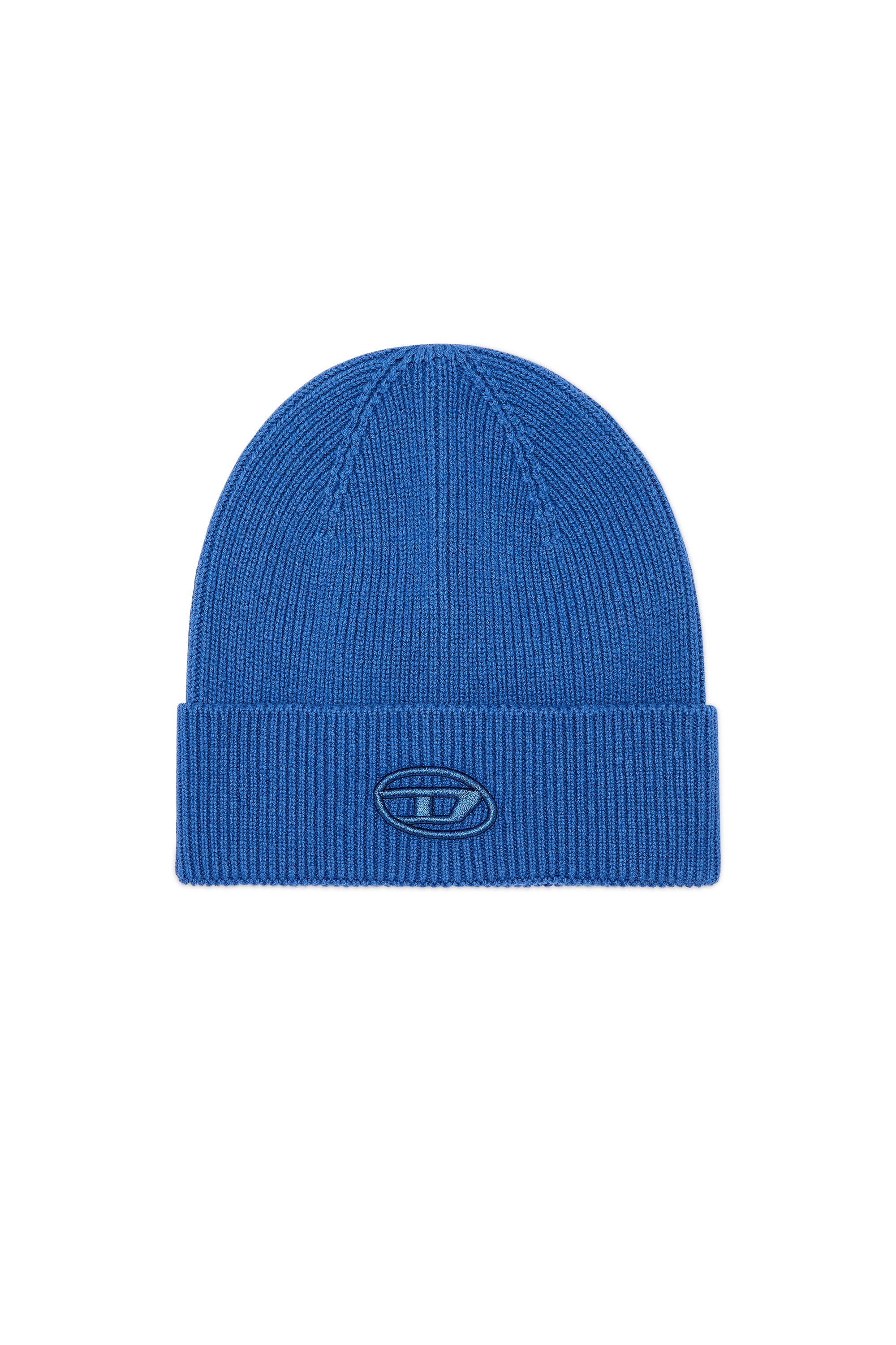 Diesel - Ribbed beanie with D embroidery - Knit caps - Unisex - Blue